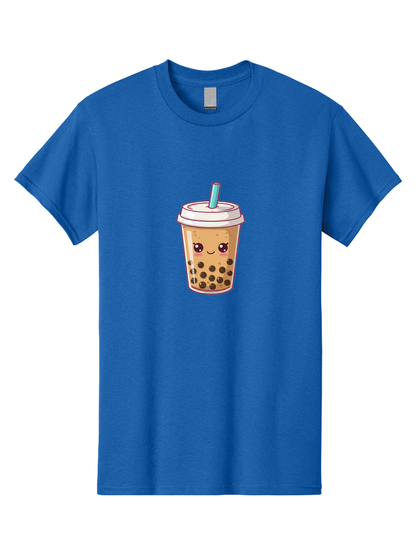 Bubble-Tea Men'S Graphic Tee, 100% Cotton, Comfortable Casual Summer Wear, Machine Washable, Cartoon Bubble Tea, Milk Tea With Boba, Bubble Tea Drink, Kawaii Drink, Cute Beverage, Boba Tea, Tea With Straw, Smiling Drink Bac714