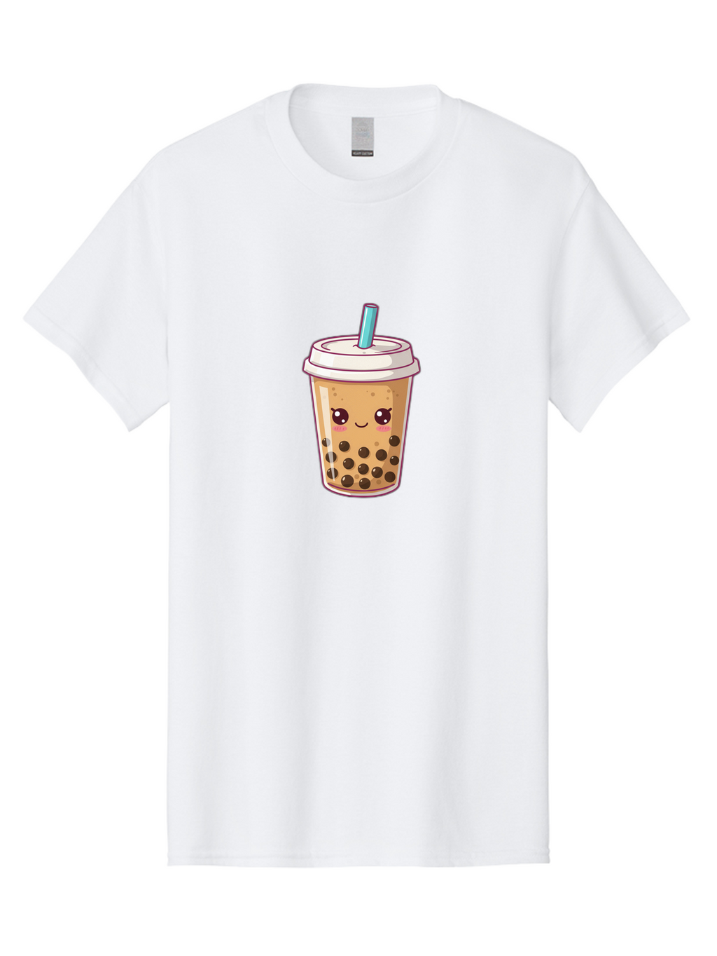 Bubble-Tea Men'S Graphic Tee, 100% Cotton, Comfortable Casual Summer Wear, Machine Washable, Cartoon Bubble Tea, Milk Tea With Boba, Bubble Tea Drink, Kawaii Drink, Cute Beverage, Boba Tea, Tea With Straw, Smiling Drink Bac714