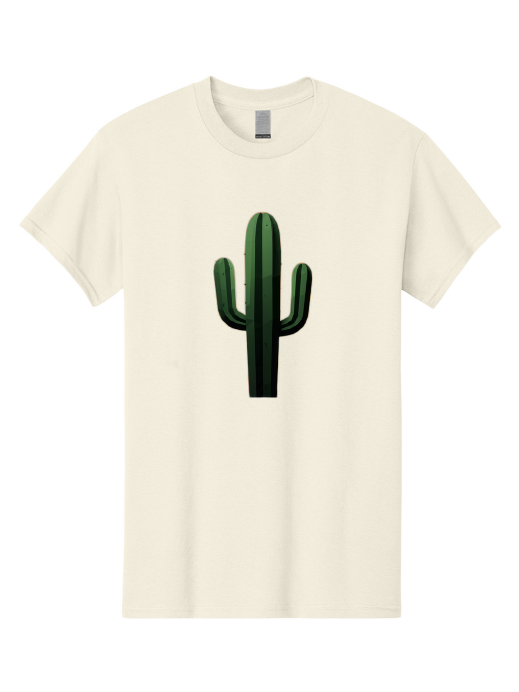 Cactus-Illustration Men'S Graphic Tee, 100% Cotton, Comfortable Casual Summer Wear, Machine Washable, Saguaro Cactus, Desert Plant, Cactus Illustration, Cartoon Cactus, Green Cactus, Simple Design, Minimalist Art Bac743