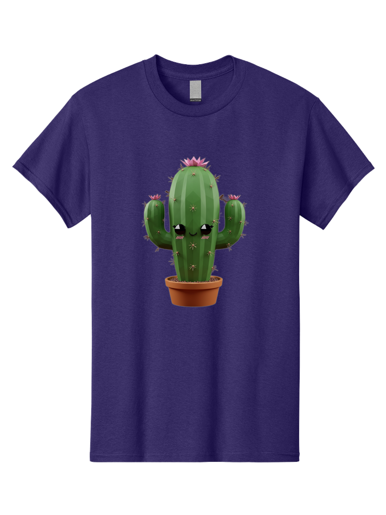 Cactus-In-Pot-3 Men'S Graphic Tee, 100% Cotton, Comfortable Casual Summer Wear, Machine Washable, Cartoon Cactus, Potted Cactus, Cool Cactus, Cactus With Sunglasses, Quirky Plant, Humorous Illustration, Flower Blooming Cactus, Bac746