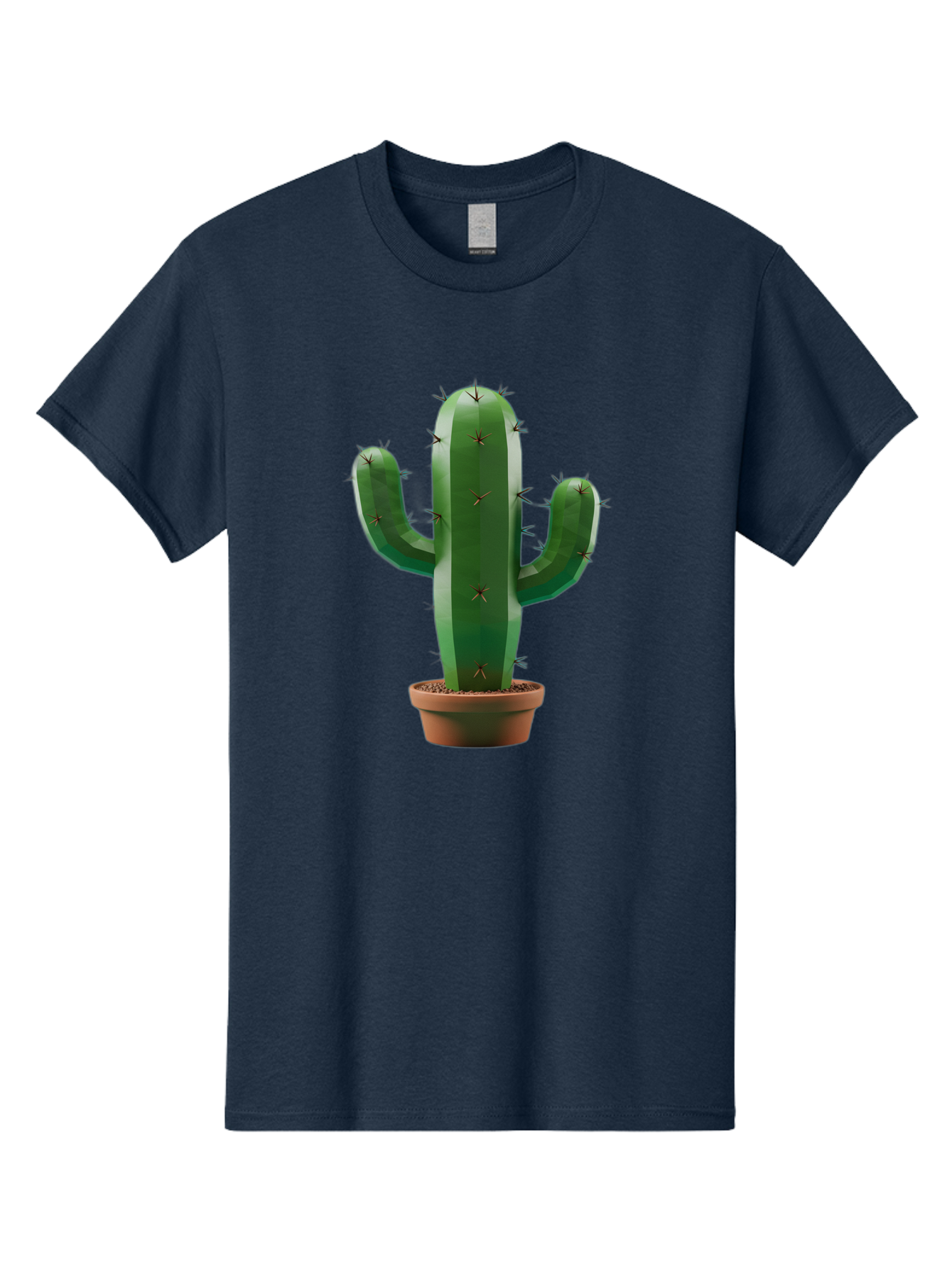 Cactus-In-Pot-4 Men'S Graphic Tee, 100% Cotton, Comfortable Casual Summer Wear, Machine Washable, Cactus In Pot, Spiky Succulent, Desert Plant, Indoor Decoration, Low-Maintenance Gardening, Houseplant, Potted Cactus Bac747