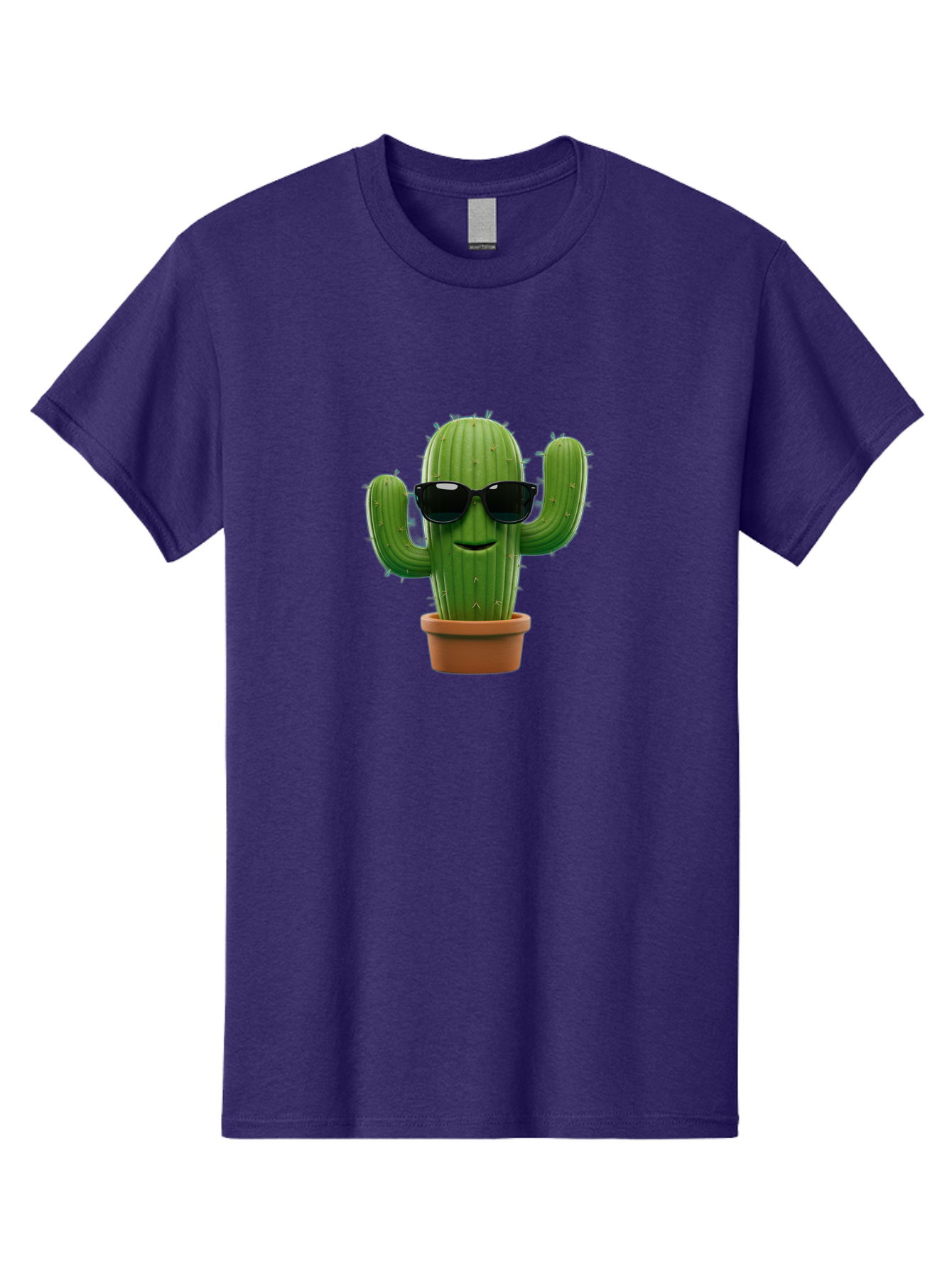 Cactus-With-Sunglasses-1 Men'S Graphic Tee, 100% Cotton, Comfortable Casual Summer Wear, Machine Washable, Cartoon Cactus, Potted Cactus, Sunglasses On Cactus, Cactus Character, Fun Cactus, Quirky Plant, Desert Plant, Funny Cactus, Bac764