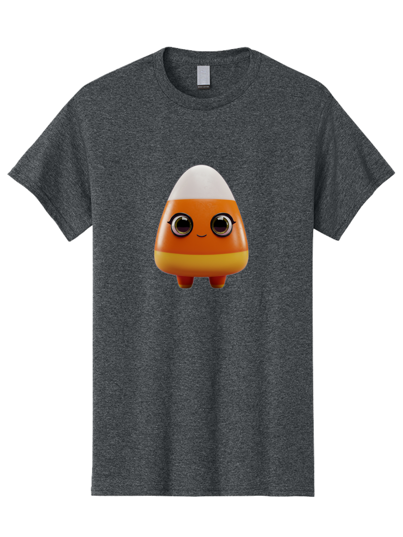 Candy-Corn-Character Men'S Graphic Tee, 100% Cotton, Comfortable Casual Summer Wear, Machine Washable, Candy Corn Character, Cartoon Candy, Halloween Treat, Sweet Character, Orange And Yellow Candy, Cute Candy Corn, Funny Character Design, Bac775
