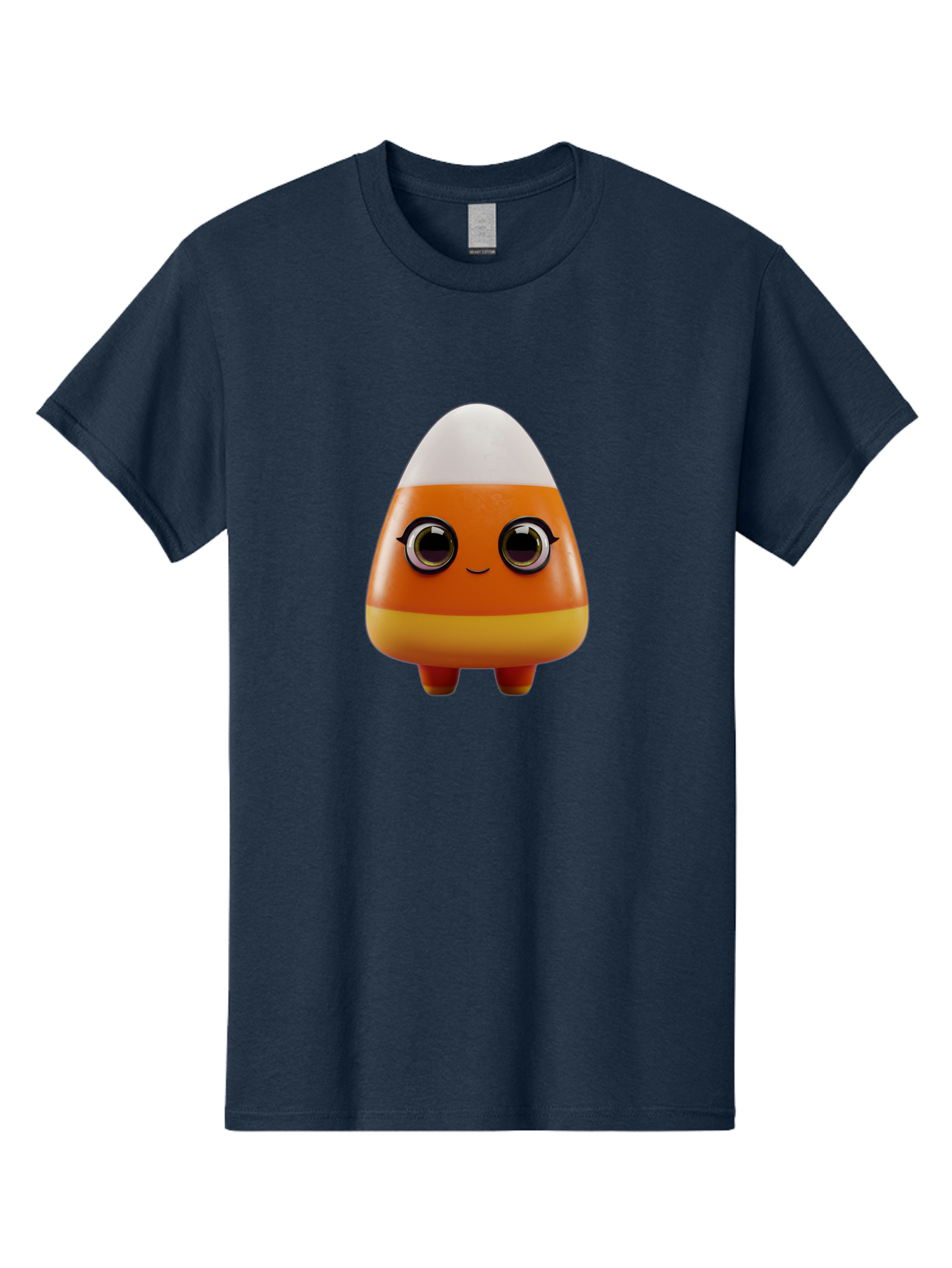 Candy-Corn-Character Men'S Graphic Tee, 100% Cotton, Comfortable Casual Summer Wear, Machine Washable, Candy Corn Character, Cartoon Candy, Halloween Treat, Sweet Character, Orange And Yellow Candy, Cute Candy Corn, Funny Character Design, Bac775