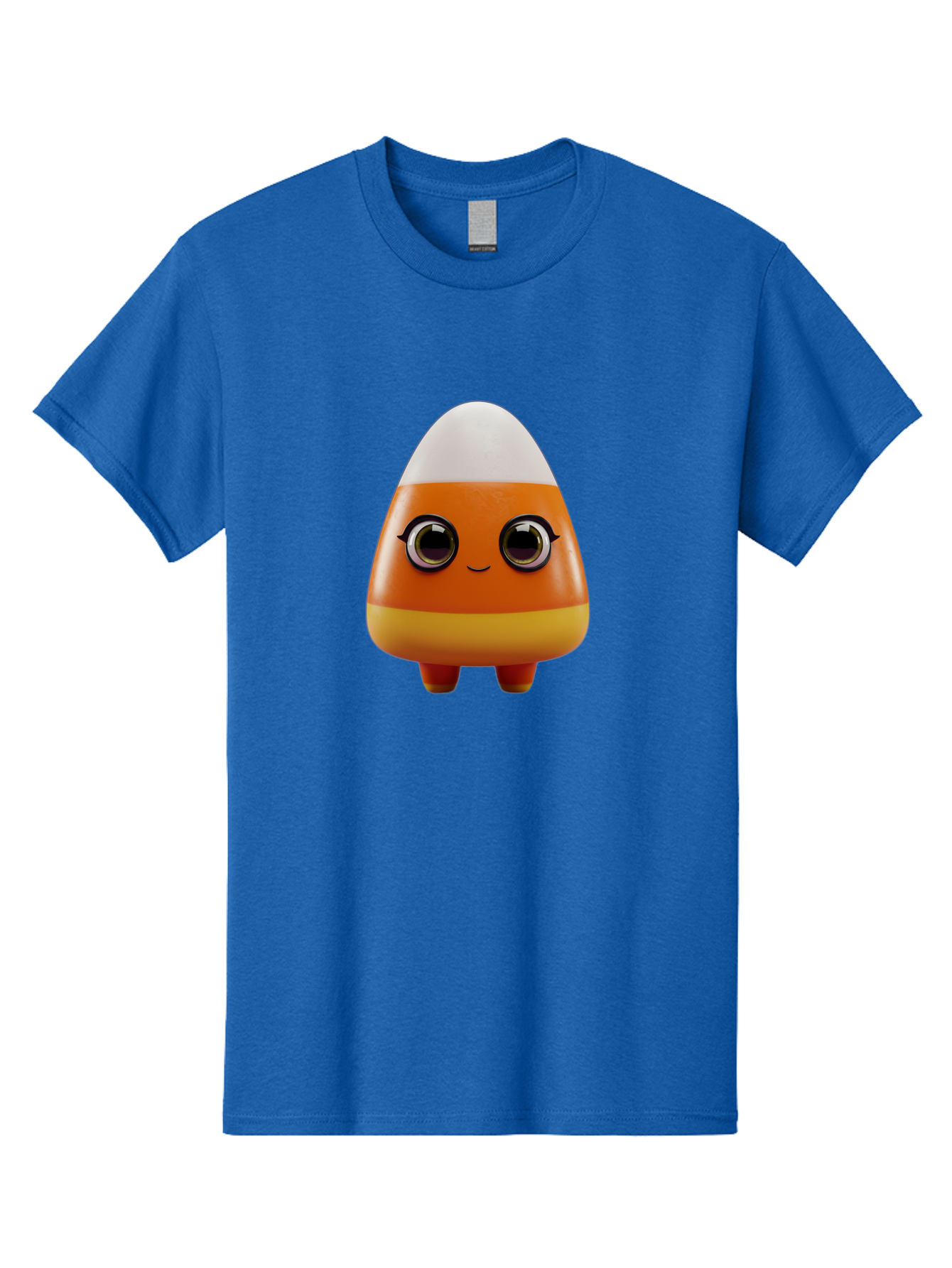 Candy-Corn-Character Men'S Graphic Tee, 100% Cotton, Comfortable Casual Summer Wear, Machine Washable, Candy Corn Character, Cartoon Candy, Halloween Treat, Sweet Character, Orange And Yellow Candy, Cute Candy Corn, Funny Character Design, Bac775