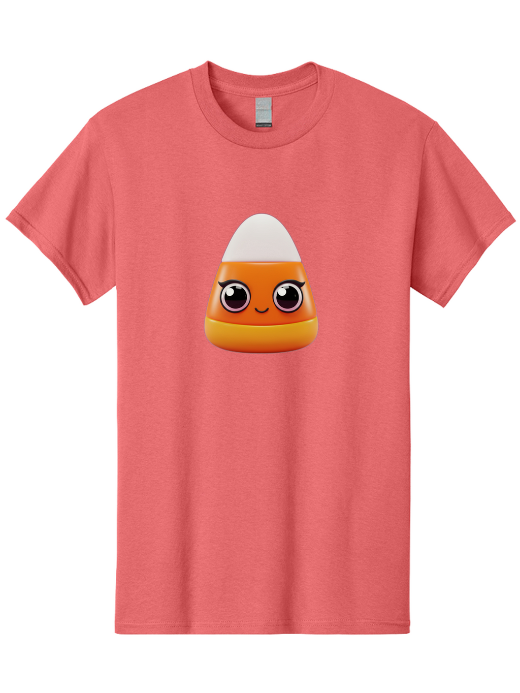 Candy-Corn Men'S Graphic Tee, 100% Cotton, Comfortable Casual Summer Wear, Machine Washable, Emotive Candy Corn, Cartoon Character, Halloween Treats, Sweet Treats, Festive Sweets, Candy Illustration, Adorable Graphics Bac779