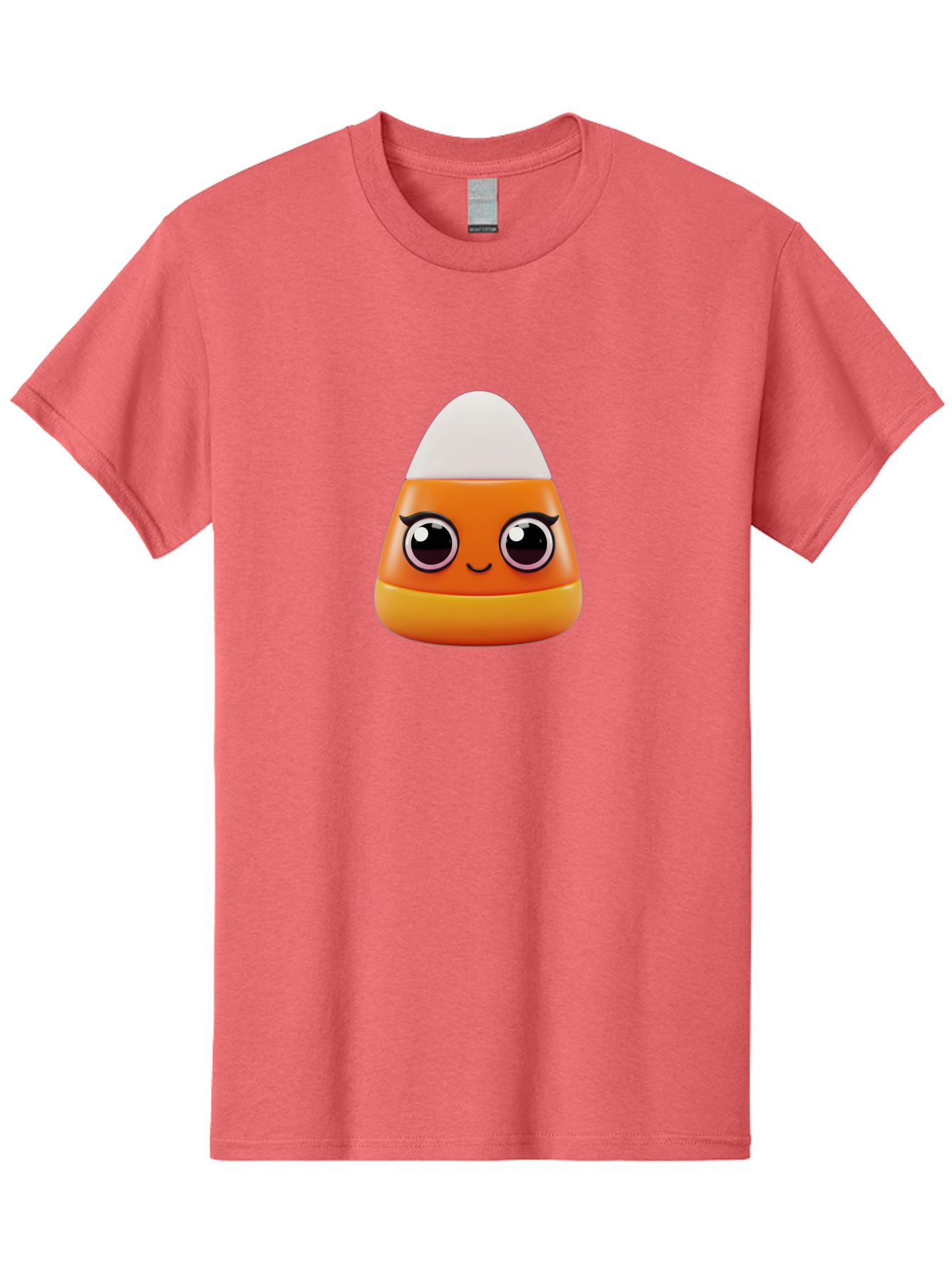Candy-Corn Men'S Graphic Tee, 100% Cotton, Comfortable Casual Summer Wear, Machine Washable, Emotive Candy Corn, Cartoon Character, Halloween Treats, Sweet Treats, Festive Sweets, Candy Illustration, Adorable Graphics Bac779