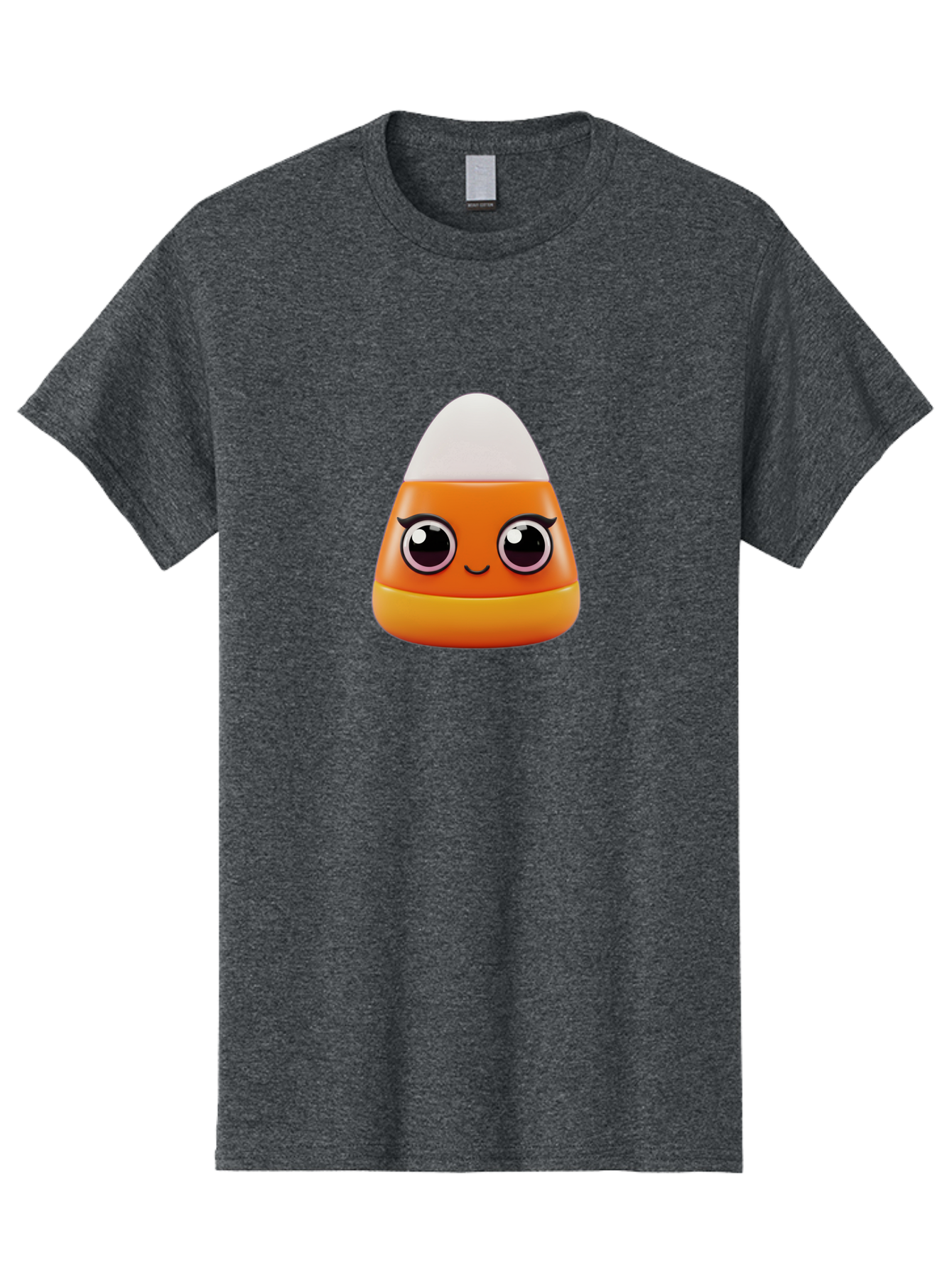 Candy-Corn Men'S Graphic Tee, 100% Cotton, Comfortable Casual Summer Wear, Machine Washable, Emotive Candy Corn, Cartoon Character, Halloween Treats, Sweet Treats, Festive Sweets, Candy Illustration, Adorable Graphics Bac779