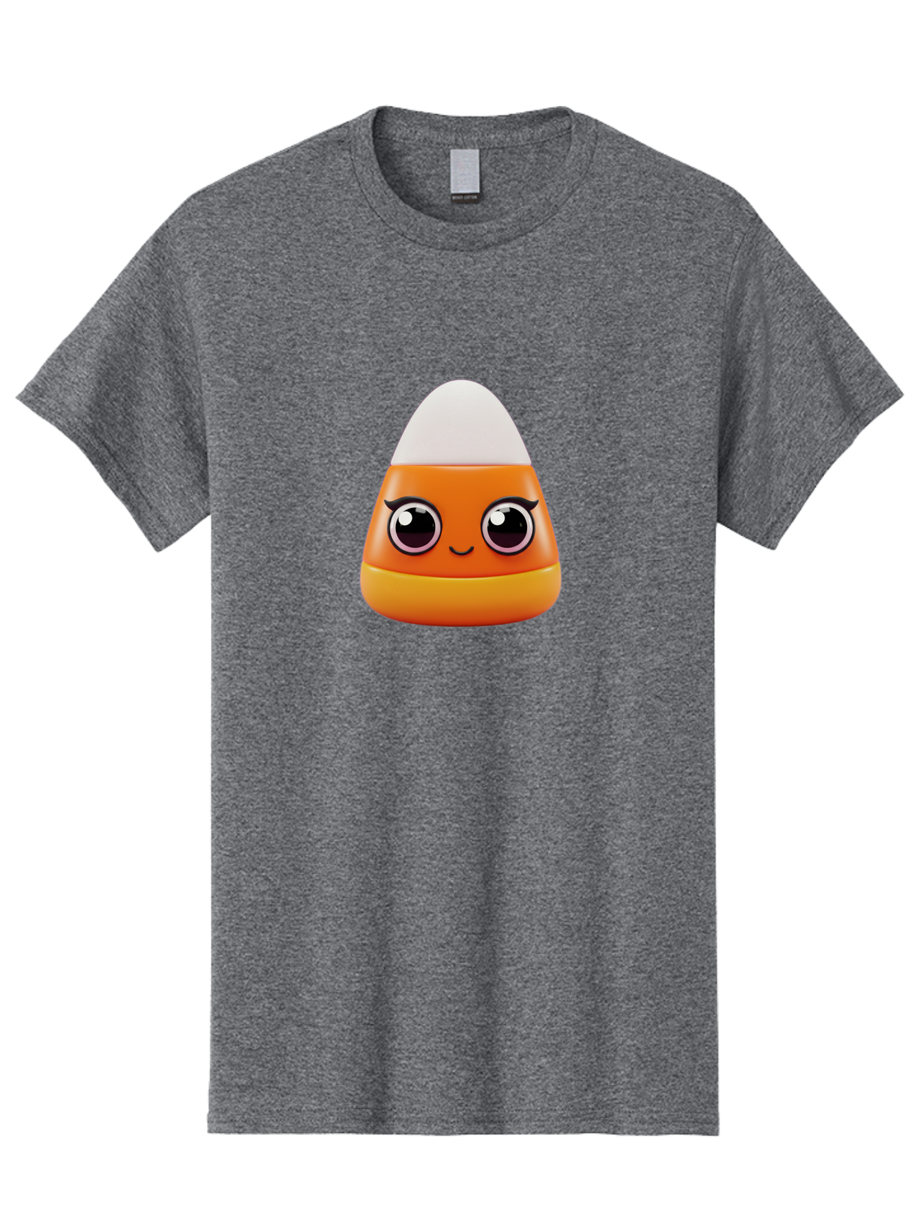 Candy-Corn Men'S Graphic Tee, 100% Cotton, Comfortable Casual Summer Wear, Machine Washable, Emotive Candy Corn, Cartoon Character, Halloween Treats, Sweet Treats, Festive Sweets, Candy Illustration, Adorable Graphics Bac779