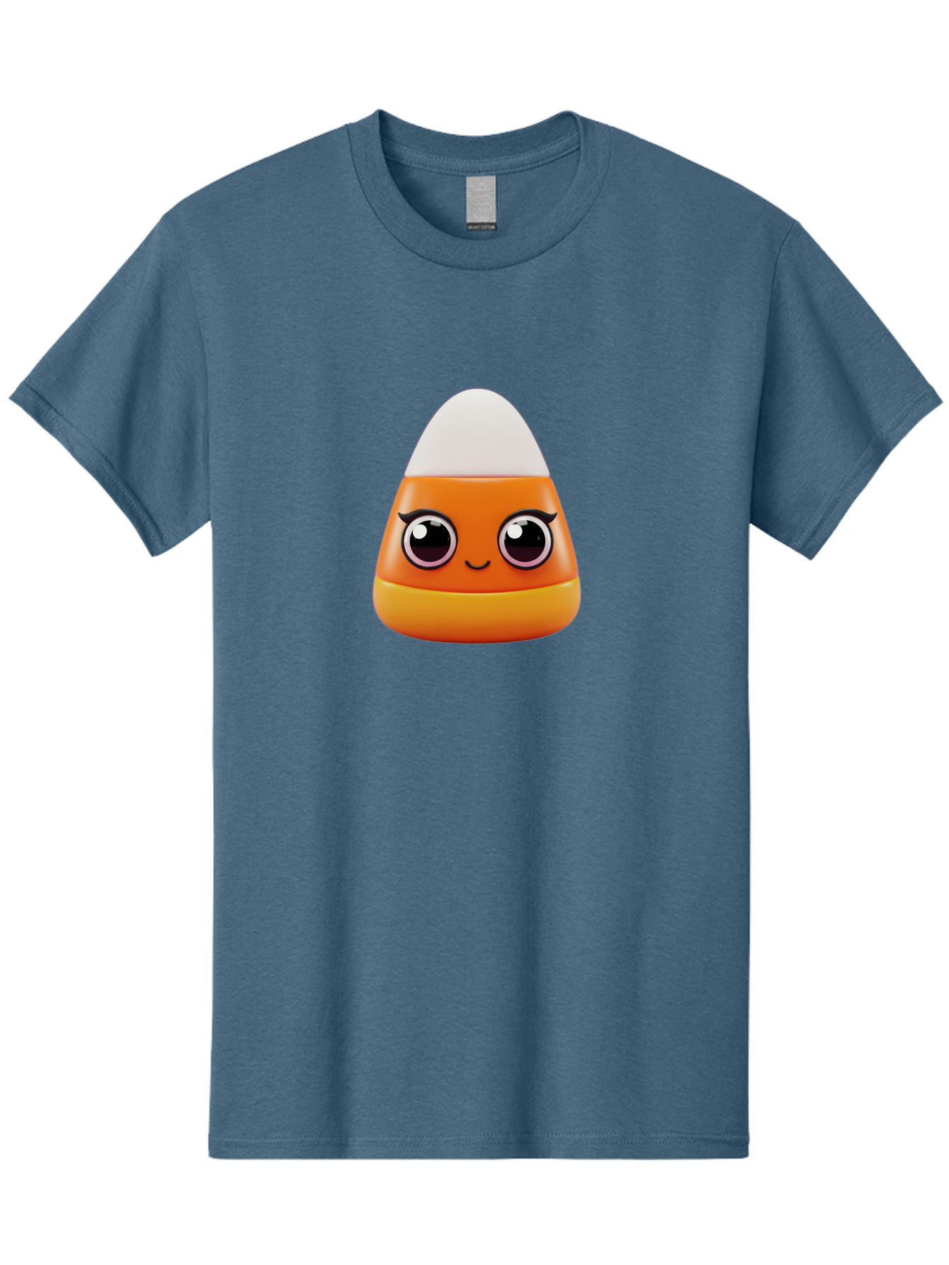 Candy-Corn Men'S Graphic Tee, 100% Cotton, Comfortable Casual Summer Wear, Machine Washable, Emotive Candy Corn, Cartoon Character, Halloween Treats, Sweet Treats, Festive Sweets, Candy Illustration, Adorable Graphics Bac779
