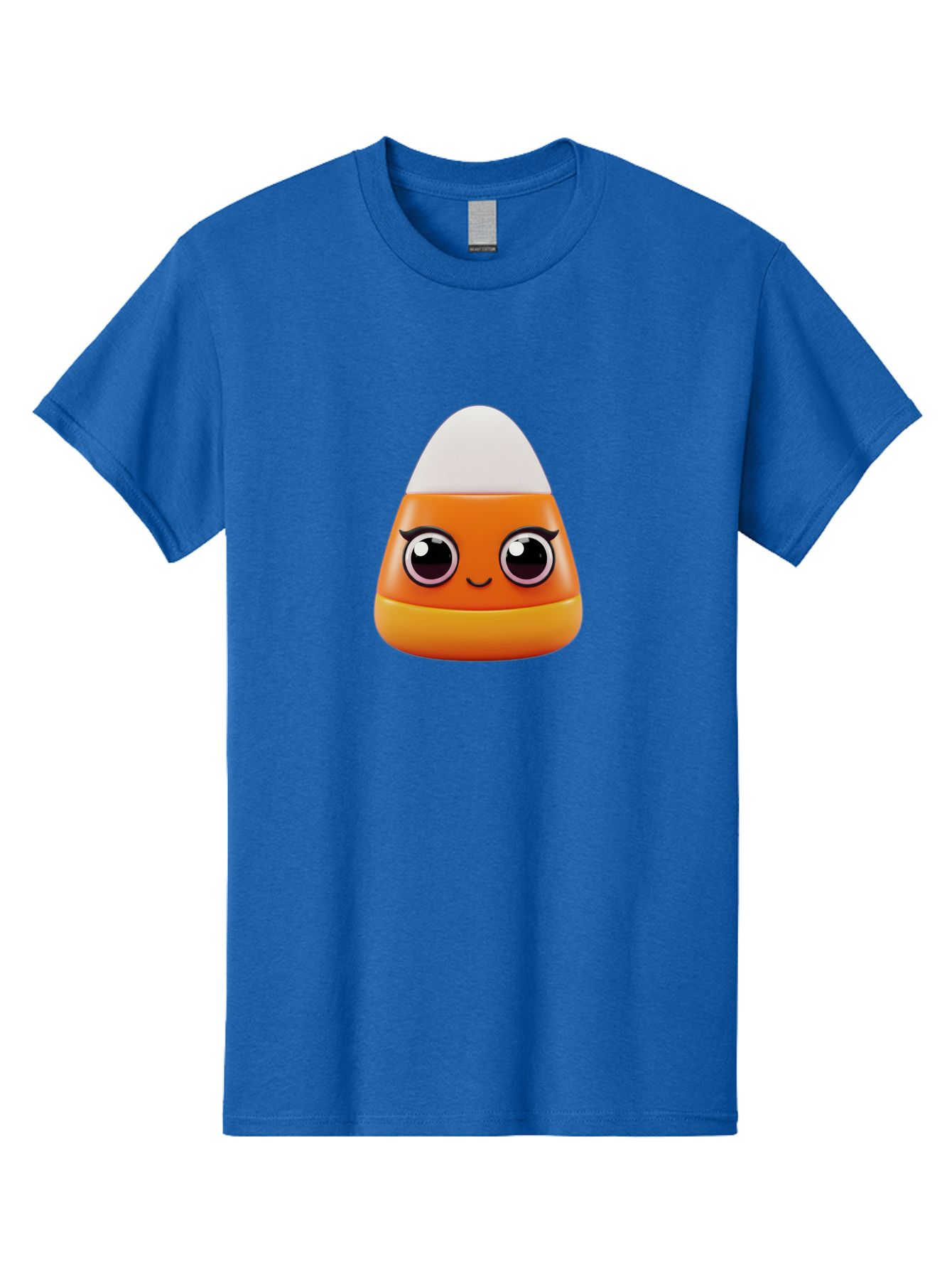Candy-Corn Men'S Graphic Tee, 100% Cotton, Comfortable Casual Summer Wear, Machine Washable, Emotive Candy Corn, Cartoon Character, Halloween Treats, Sweet Treats, Festive Sweets, Candy Illustration, Adorable Graphics Bac779