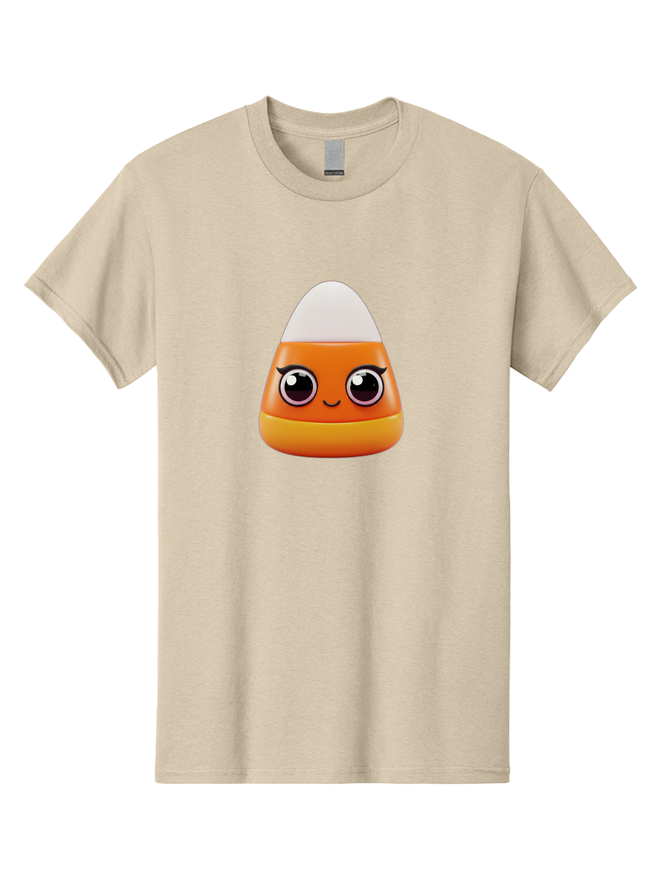 Candy-Corn Men'S Graphic Tee, 100% Cotton, Comfortable Casual Summer Wear, Machine Washable, Emotive Candy Corn, Cartoon Character, Halloween Treats, Sweet Treats, Festive Sweets, Candy Illustration, Adorable Graphics Bac779