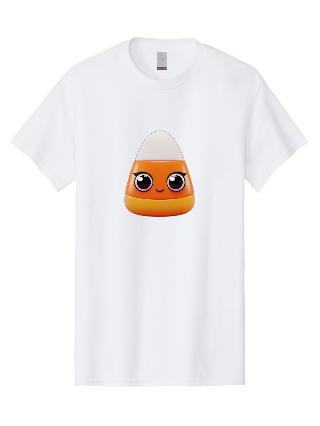 Candy-Corn Men'S Graphic Tee, 100% Cotton, Comfortable Casual Summer Wear, Machine Washable, Emotive Candy Corn, Cartoon Character, Halloween Treats, Sweet Treats, Festive Sweets, Candy Illustration, Adorable Graphics Bac779