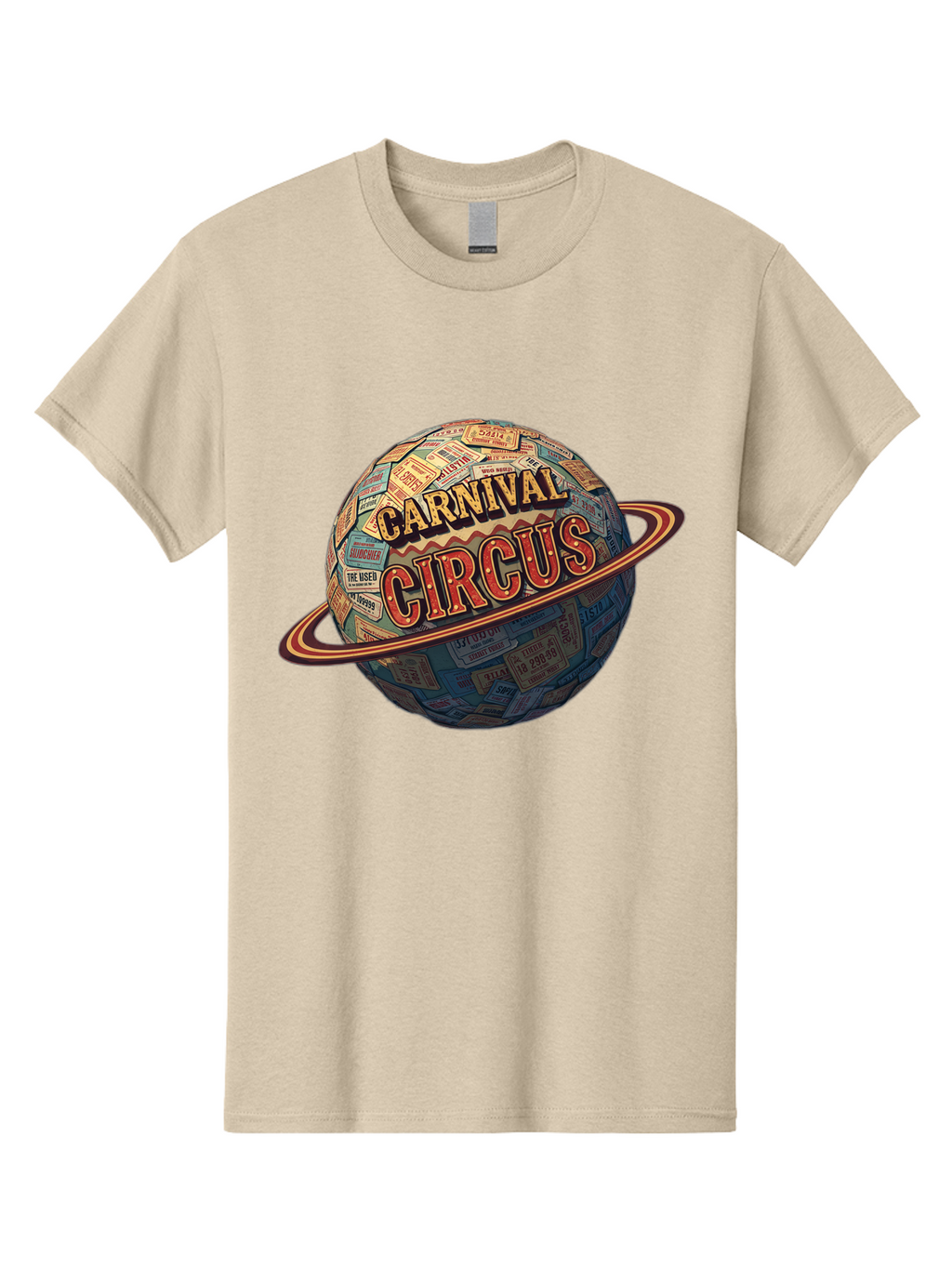 Carnival-Circus-1 Men'S Graphic Tee, 100% Cotton, Comfortable Casual Summer Wear, Machine Washable, Carnival Circus, Earth With Ring, Vintage Posters, Global Celebration, Festive Atmosphere, Entertainment, Travel, Adventure, Event Promotion Bac783