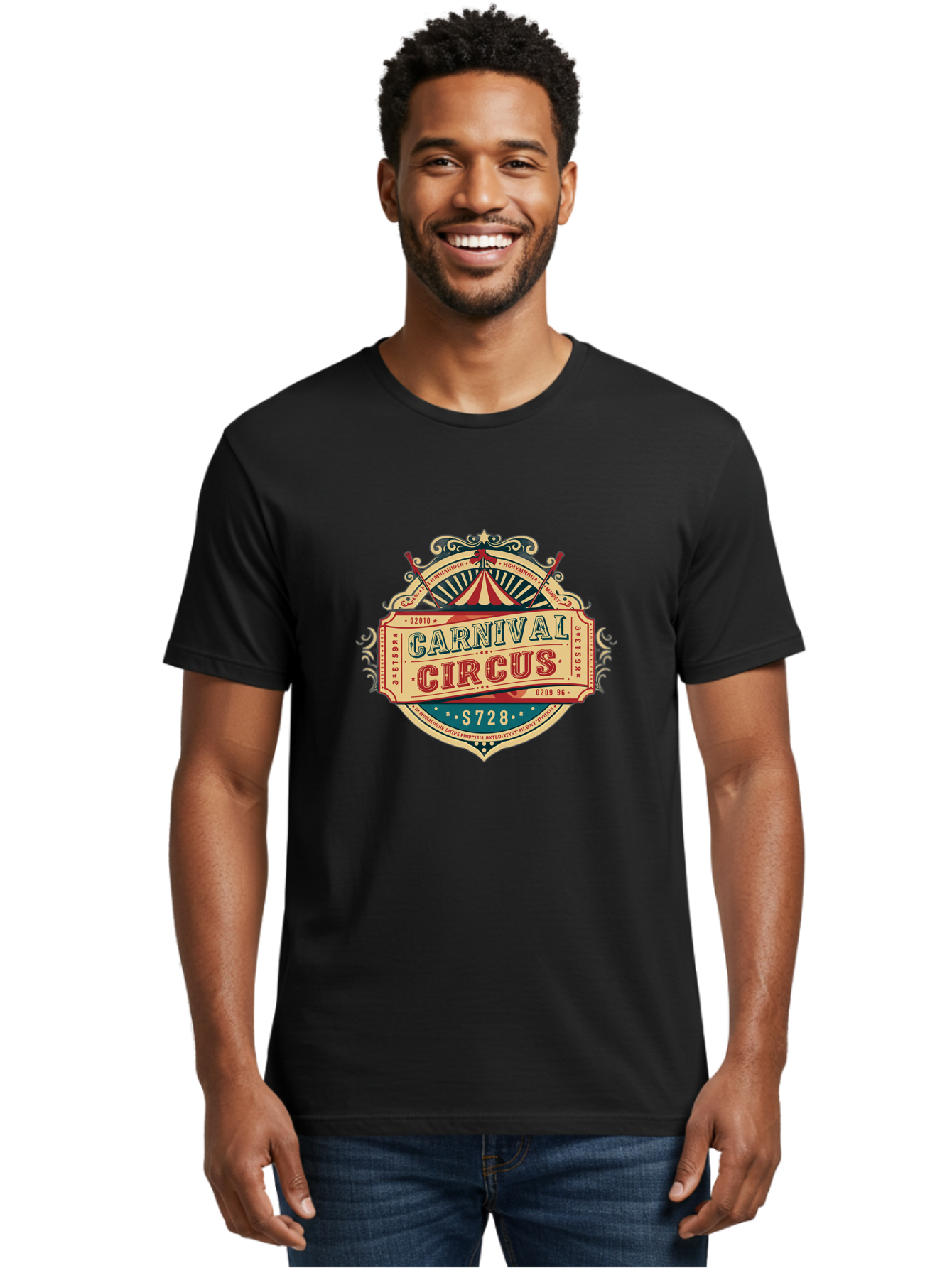 Carnival-Circus Men'S Graphic Tee, 100% Cotton, Comfortable Casual Summer Wear, Machine Washable, Vintage Carnival, Circus Ticket, Carnival Circus, Retro Style, Vintage Theme, Carnival Graphics, Circus Arts, Carnival Design, Bac784