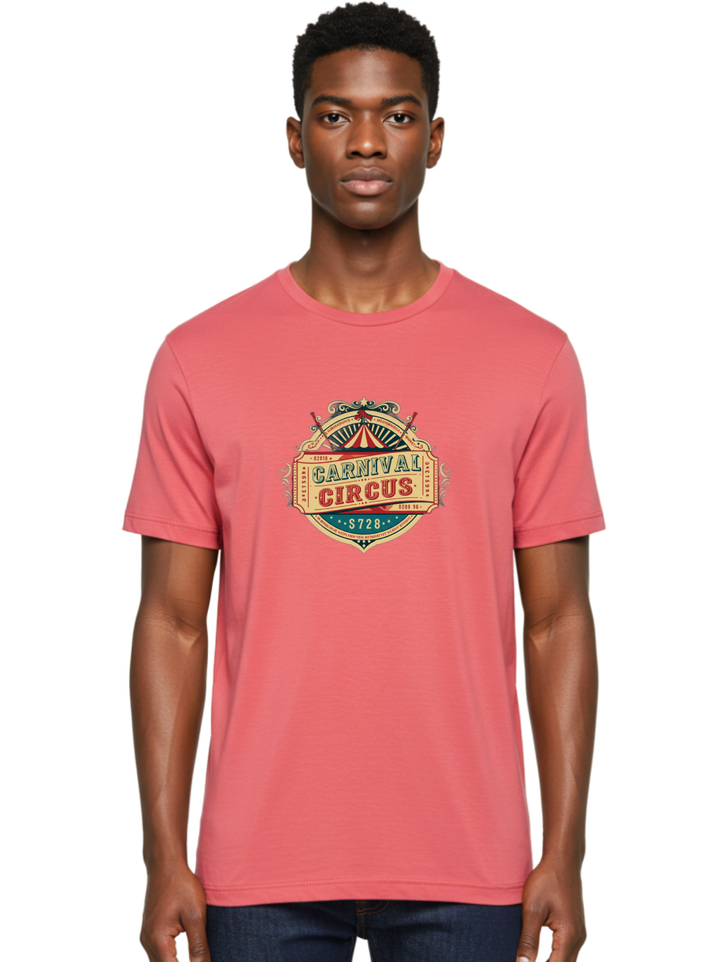 Carnival-Circus Men'S Graphic Tee, 100% Cotton, Comfortable Casual Summer Wear, Machine Washable, Vintage Carnival, Circus Ticket, Carnival Circus, Retro Style, Vintage Theme, Carnival Graphics, Circus Arts, Carnival Design, Bac784