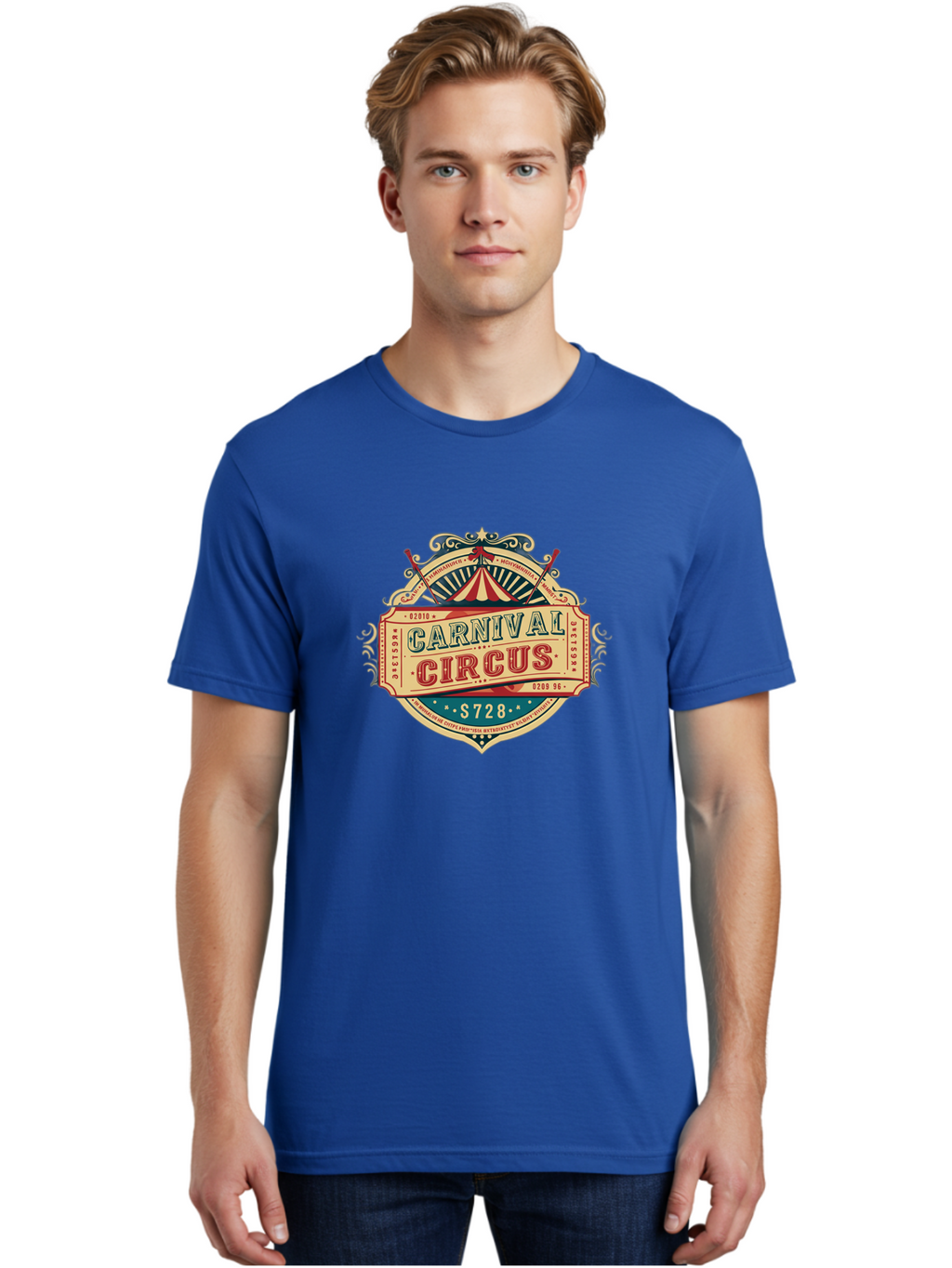 Carnival-Circus Men'S Graphic Tee, 100% Cotton, Comfortable Casual Summer Wear, Machine Washable, Vintage Carnival, Circus Ticket, Carnival Circus, Retro Style, Vintage Theme, Carnival Graphics, Circus Arts, Carnival Design, Bac784