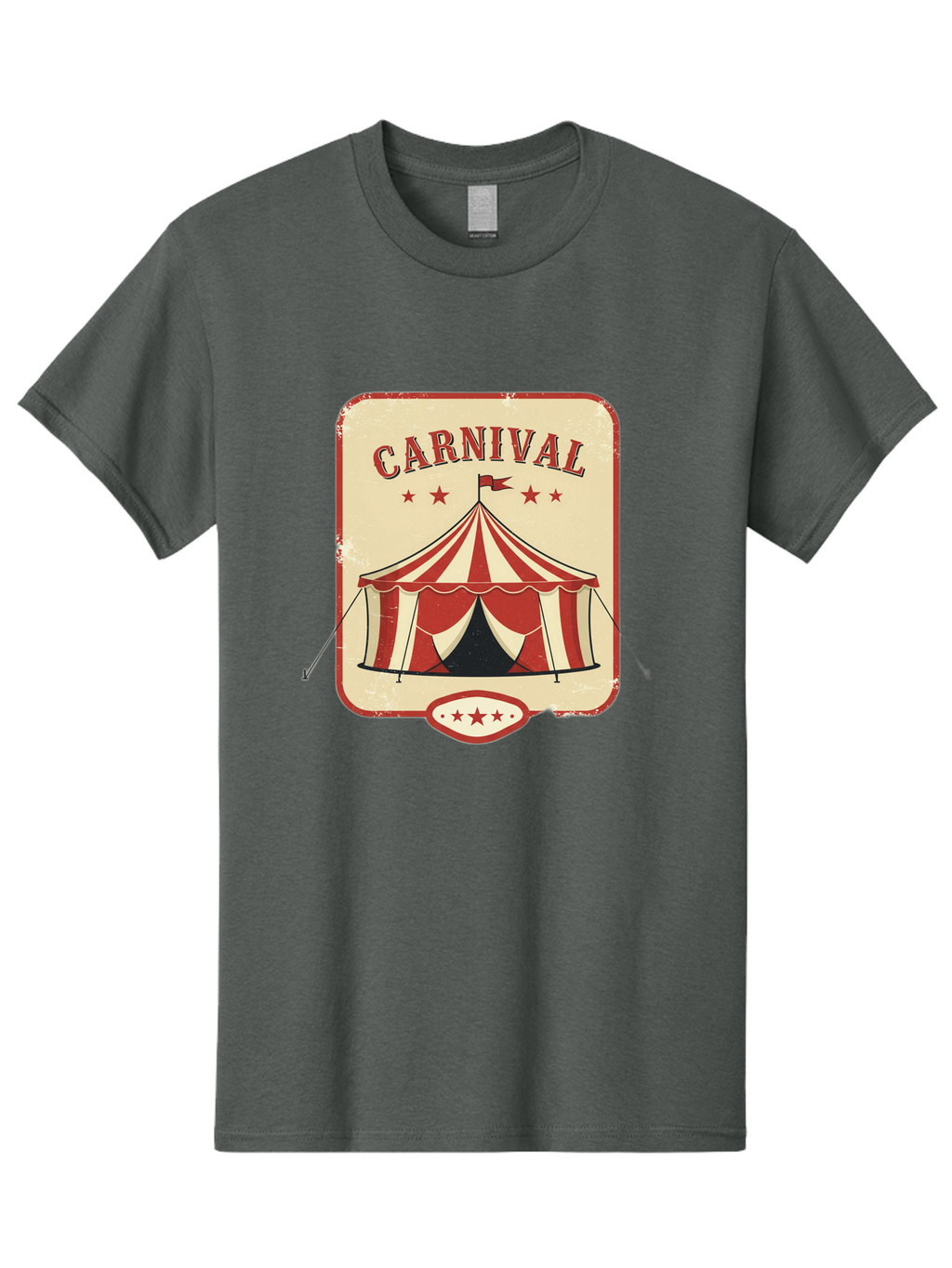 Carnival Men'S Graphic Tee, 100% Cotton, Comfortable Casual Summer Wear, Machine Washable, Red And White Striped Tent, Carnival Theme, Vintage Style, Retro Design, Entertainment, Circus Atmosphere, Classic Tent, Funfair Bac785