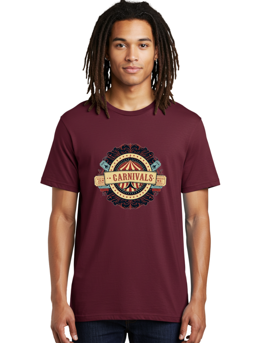 Carnivals Men'S Graphic Tee, 100% Cotton, Comfortable Casual Summer Wear, Machine Washable, Vintage Carnival Logo, Circus Tent, Red And White Stripes, Ornate Design, Classic Carnival Theme, Ms Digital, Sure 'N' Jam, Retro Aesthetic, Bac786