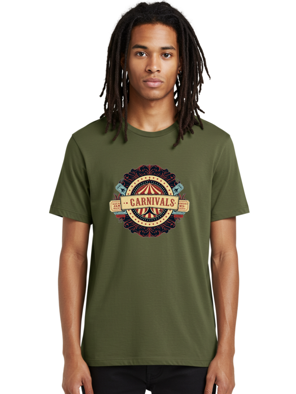 Carnivals Men'S Graphic Tee, 100% Cotton, Comfortable Casual Summer Wear, Machine Washable, Vintage Carnival Logo, Circus Tent, Red And White Stripes, Ornate Design, Classic Carnival Theme, Ms Digital, Sure 'N' Jam, Retro Aesthetic, Bac786