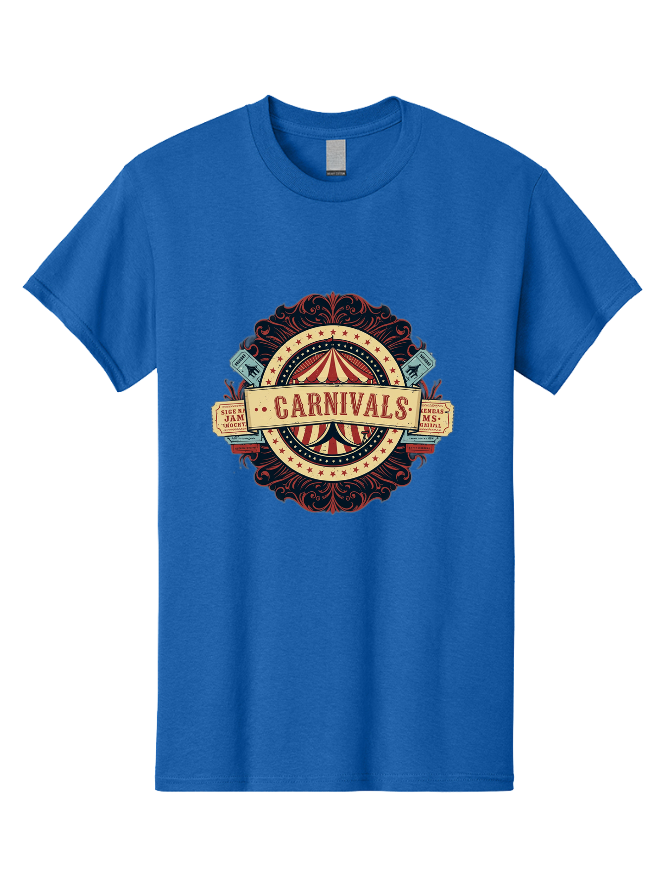 Carnivals Men'S Graphic Tee, 100% Cotton, Comfortable Casual Summer Wear, Machine Washable, Vintage Carnival Logo, Circus Tent, Red And White Stripes, Ornate Design, Classic Carnival Theme, Ms Digital, Sure 'N' Jam, Retro Aesthetic, Bac786