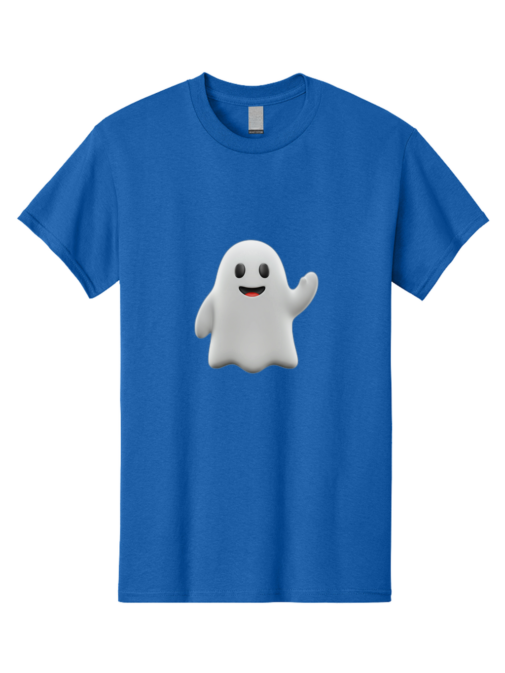 Casper-Ghost Men'S Graphic Tee, 100% Cotton, Comfortable Casual Summer Wear, Machine Washable, Smiling Ghost, Friendly Ghost, Cartoon Character, Happy Face, Waving Gesture, Halloween Spirit, Spooky Friendly, Digital Illustration, 3D Rendering Bac794