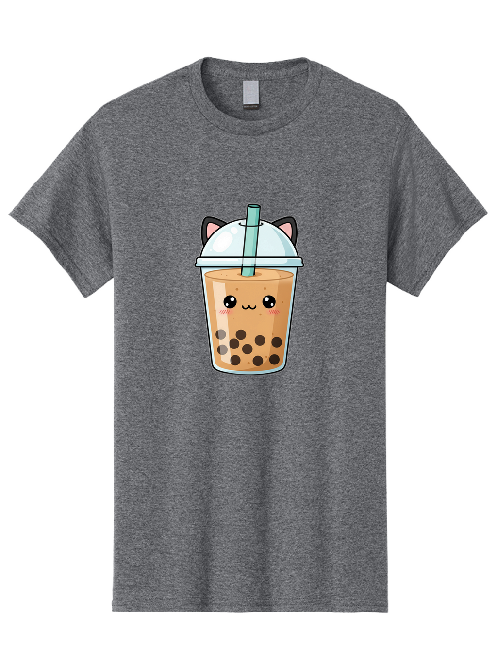Cat-Bubble-Tea-1 Men'S Graphic Tee, 100% Cotton, Comfortable Casual Summer Wear, Machine Washable, Boba Tea, Cartoon Cat, Cute Drink, Bubble Tea, Adorable Character, Kawaii Culture, Tea Time, Fun Illustration, Milk Tea, Sweet Treat, Cat Ears, Bac795