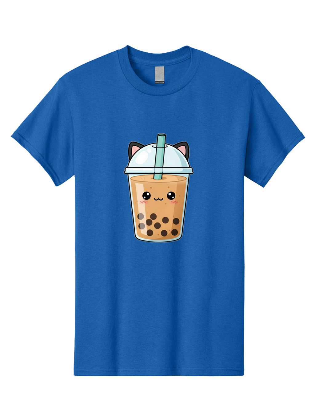 Cat-Bubble-Tea-1 Men'S Graphic Tee, 100% Cotton, Comfortable Casual Summer Wear, Machine Washable, Boba Tea, Cartoon Cat, Cute Drink, Bubble Tea, Adorable Character, Kawaii Culture, Tea Time, Fun Illustration, Milk Tea, Sweet Treat, Cat Ears, Bac795