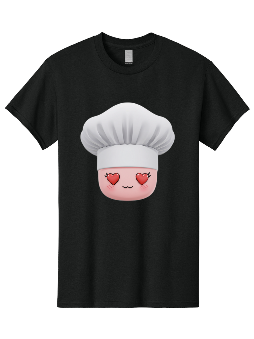 Chef-Emoji Men'S Graphic Tee, 100% Cotton, Comfortable Casual Summer Wear, Machine Washable, Cartoon Chef Hat, Chef Emoji, Cute Chef Face, Heart Eyes, Cooking Love, Culinary Passion, Adorable Character, Facial Expression, Cartoon Style Bac819