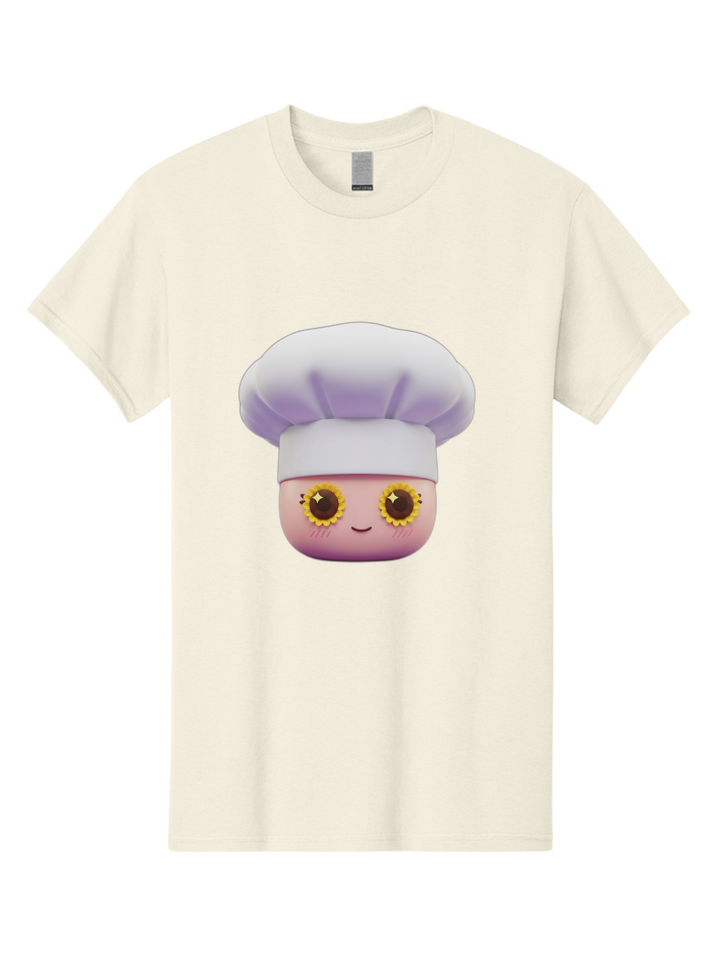 Chef-Emoticon Men'S Graphic Tee, 100% Cotton, Comfortable Casual Summer Wear, Machine Washable, Chef Character, Cute Emoji, Cooking Theme, Sunflower Eyes, Happy Face, Culinary Arts, Kitchen Icon, Cartoon Style Bac820