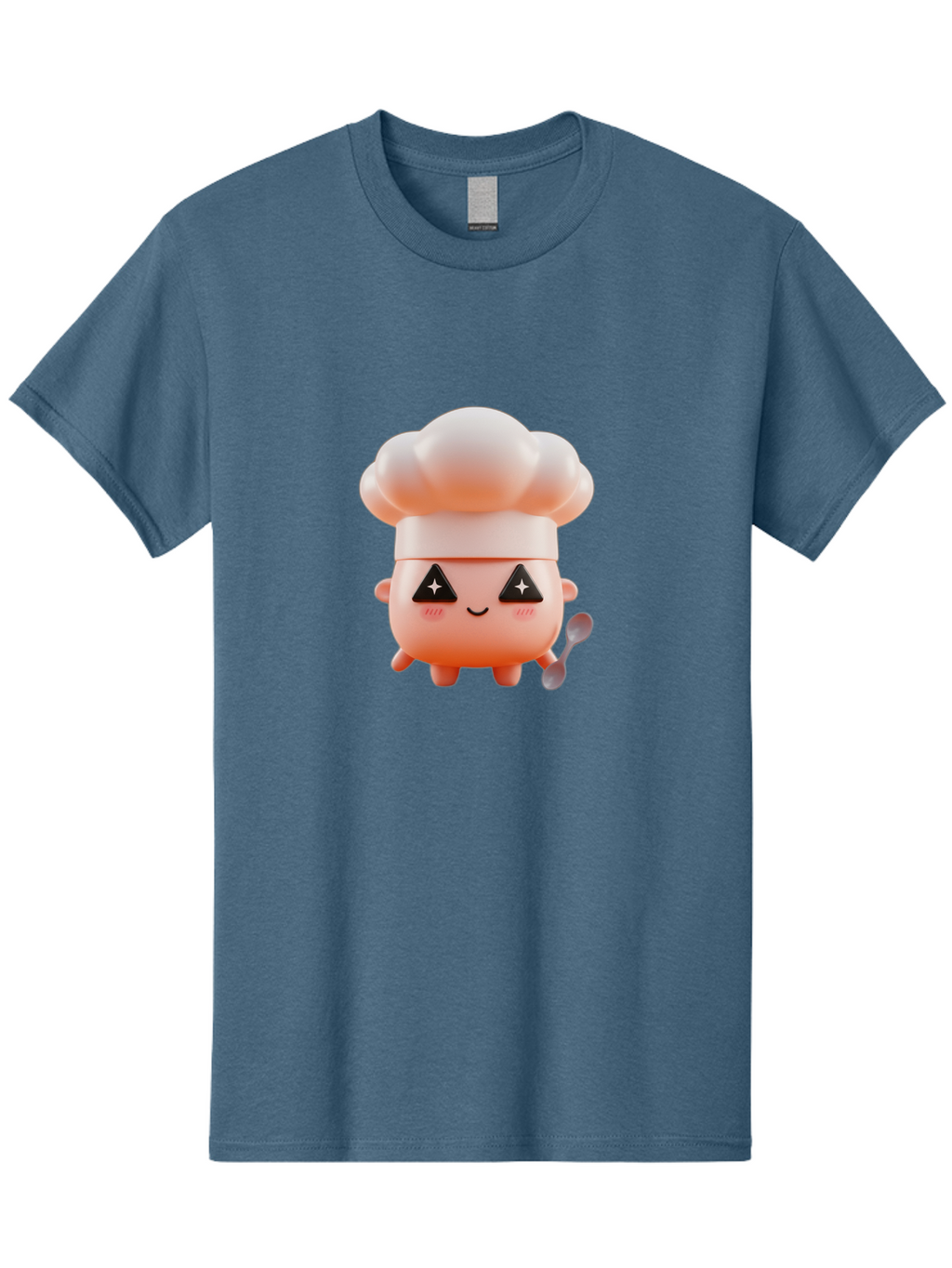 Chef-Hat-Character-1 Men'S Graphic Tee, 100% Cotton, Comfortable Casual Summer Wear, Machine Washable, Cute Chef, Cartoon Character, Cooking, Kitchen Utensils, Chef Hat, Kawaii, Adorable, Chef Mascot, Cooking Mascot Bac828
