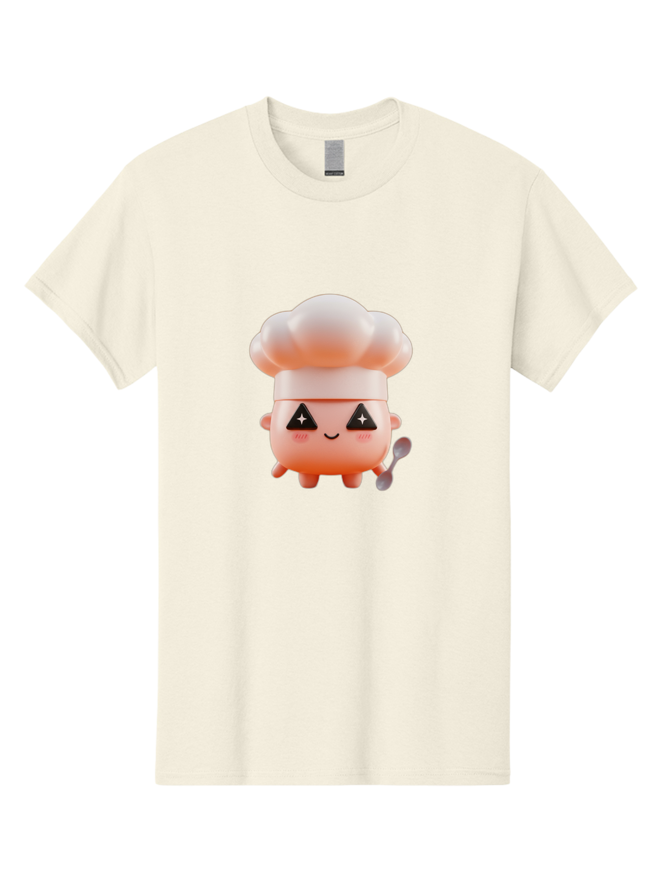 Chef-Hat-Character-1 Men'S Graphic Tee, 100% Cotton, Comfortable Casual Summer Wear, Machine Washable, Cute Chef, Cartoon Character, Cooking, Kitchen Utensils, Chef Hat, Kawaii, Adorable, Chef Mascot, Cooking Mascot Bac828