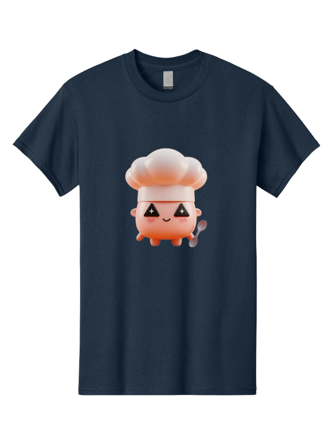 Chef-Hat-Character-1 Men'S Graphic Tee, 100% Cotton, Comfortable Casual Summer Wear, Machine Washable, Cute Chef, Cartoon Character, Cooking, Kitchen Utensils, Chef Hat, Kawaii, Adorable, Chef Mascot, Cooking Mascot Bac828