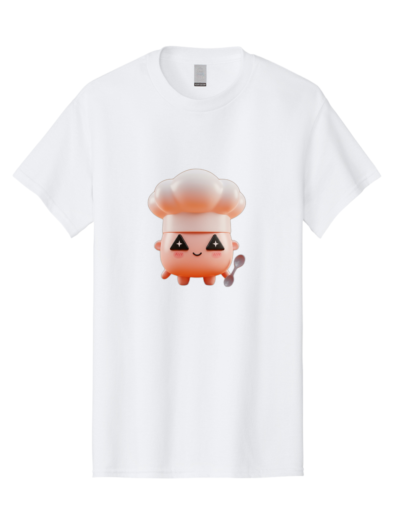 Chef-Hat-Character-1 Men'S Graphic Tee, 100% Cotton, Comfortable Casual Summer Wear, Machine Washable, Cute Chef, Cartoon Character, Cooking, Kitchen Utensils, Chef Hat, Kawaii, Adorable, Chef Mascot, Cooking Mascot Bac828