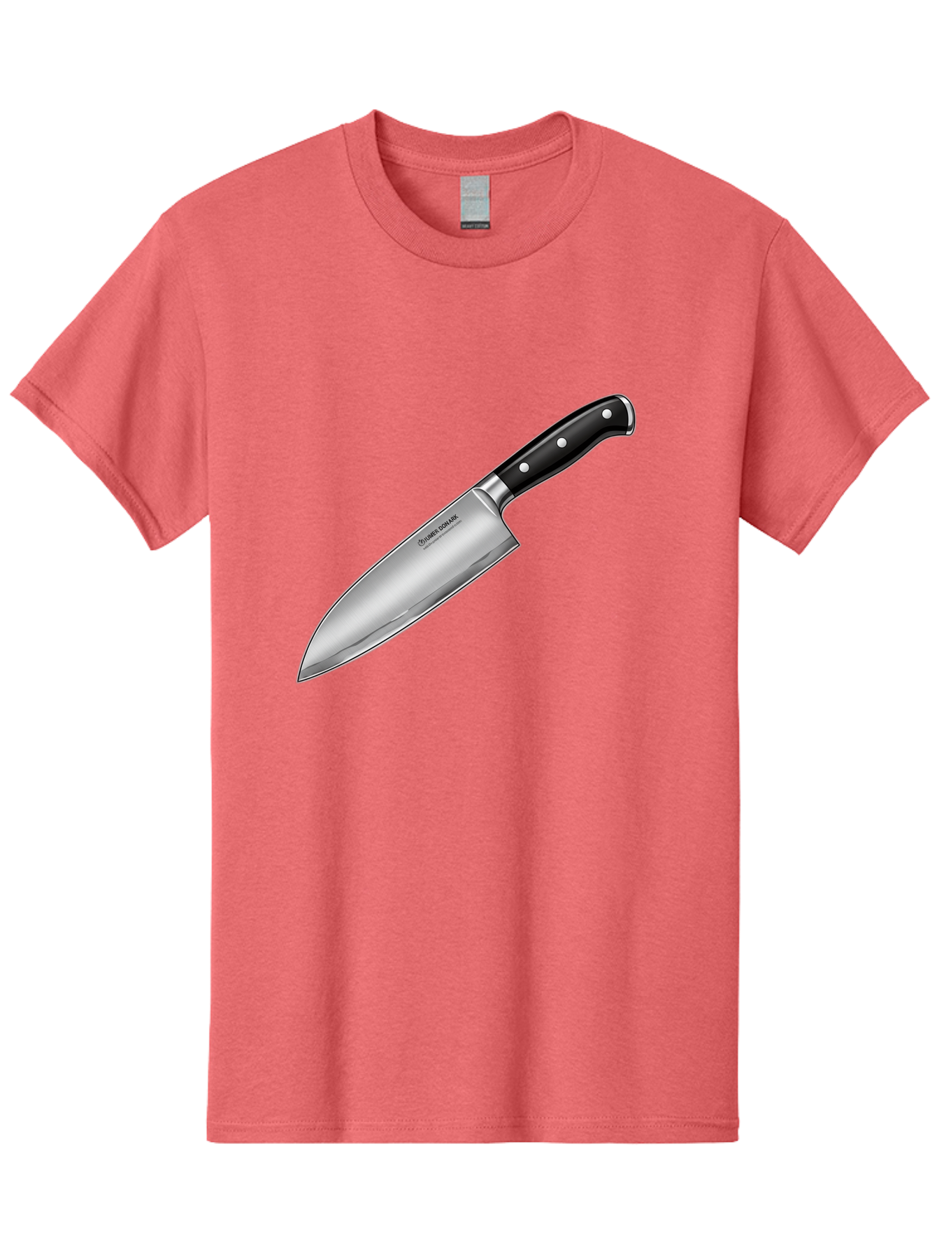 Chef-Knife Men'S Graphic Tee, 100% Cotton, Comfortable Casual Summer Wear, Machine Washable, High-Quality Kitchen Knife, Sharp Blade, Stainless Steel, Chef'S Knife, Cooking Essentials, Kitchen Utensils, Culinary Tools, Precise Cutting, Bac835