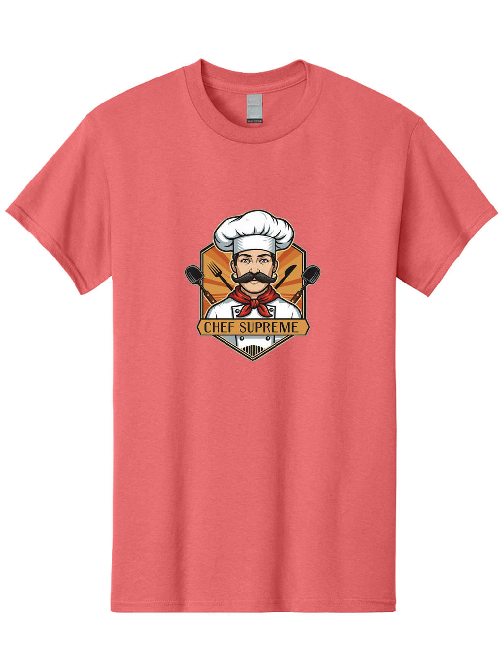 Chef-Supreme Men'S Graphic Tee, 100% Cotton, Comfortable Casual Summer Wear, Machine Washable, Chef Logo, Culinary Expert, Gourmet Cooking, Restaurant Branding, Chef Hat, Mustachioed Chef, Kitchen Utensils, Professional Cooking, Chef Attire Bac838