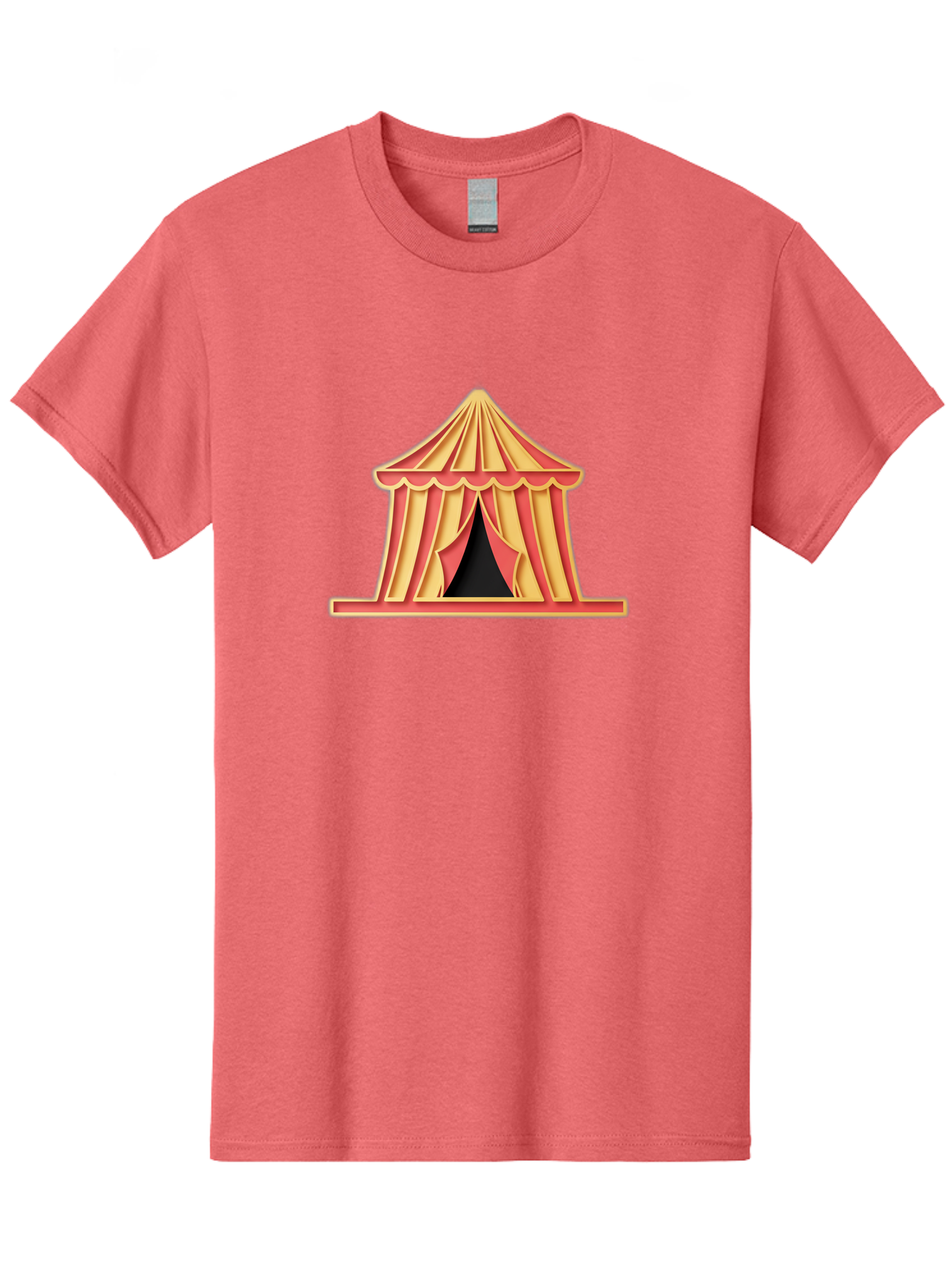 Circus-Tent-2 Men'S Graphic Tee, 100% Cotton, Comfortable Casual Summer Wear, Machine Washable, Yellow And Red Striped Tent, Vintage Circus, Carnival Theme, Red And Yellow Colors, Striped Pattern, Entertainment Venue, Amusement Park Bac853