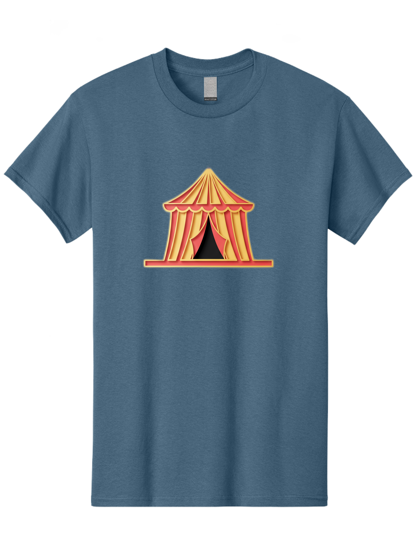 Circus-Tent-2 Men'S Graphic Tee, 100% Cotton, Comfortable Casual Summer Wear, Machine Washable, Yellow And Red Striped Tent, Vintage Circus, Carnival Theme, Red And Yellow Colors, Striped Pattern, Entertainment Venue, Amusement Park Bac853