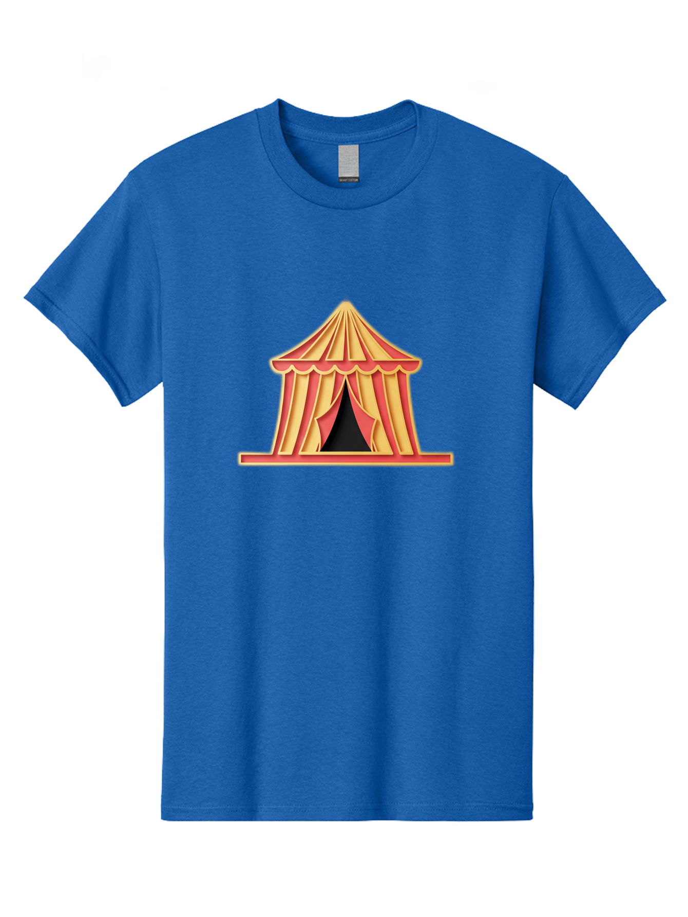 Circus-Tent-2 Men'S Graphic Tee, 100% Cotton, Comfortable Casual Summer Wear, Machine Washable, Yellow And Red Striped Tent, Vintage Circus, Carnival Theme, Red And Yellow Colors, Striped Pattern, Entertainment Venue, Amusement Park Bac853