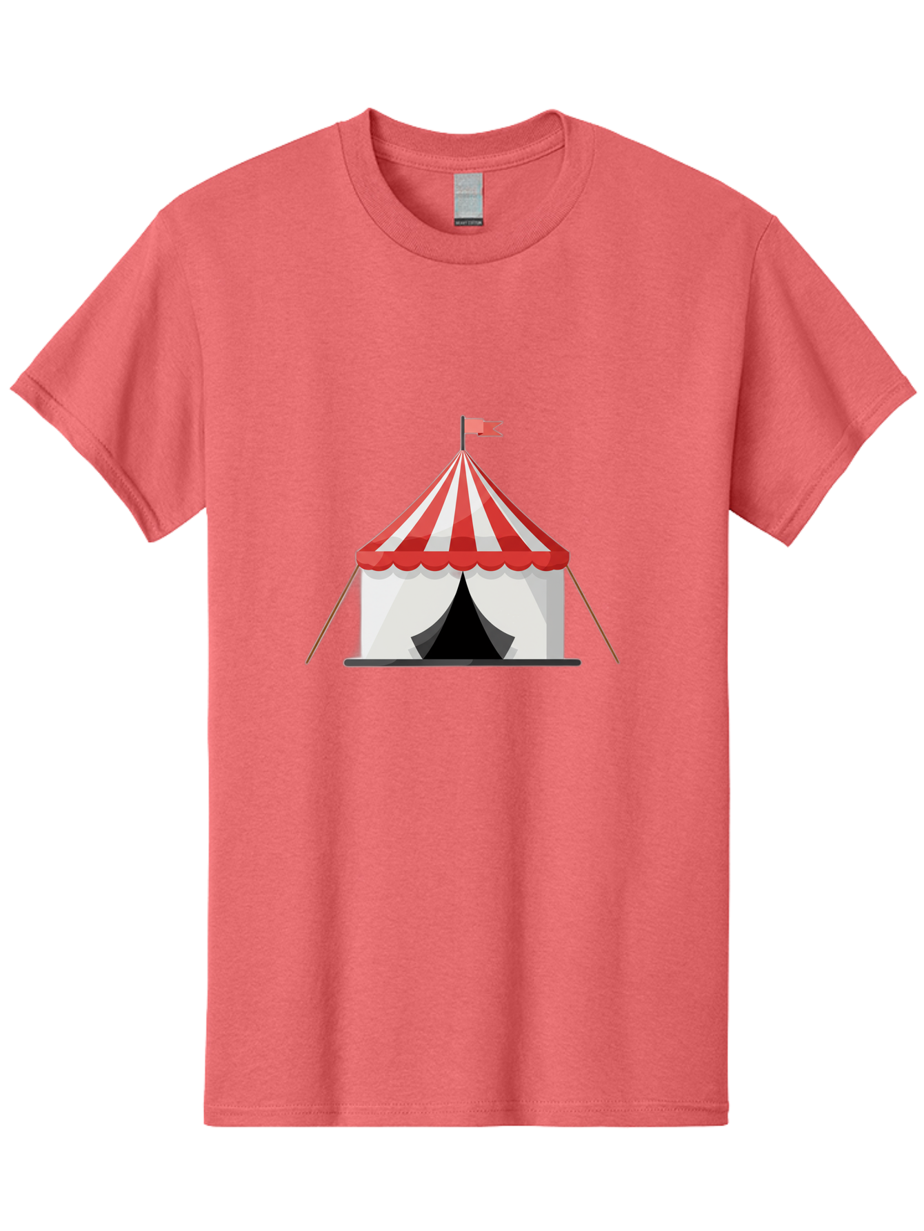 Circus-Tent Men'S Graphic Tee, 100% Cotton, Comfortable Casual Summer Wear, Machine Washable, Red And White Striped Tent, Circus, Carnival, Entertainment, Event, Festival, Fun, Excitement, Adventure, Show Bac855