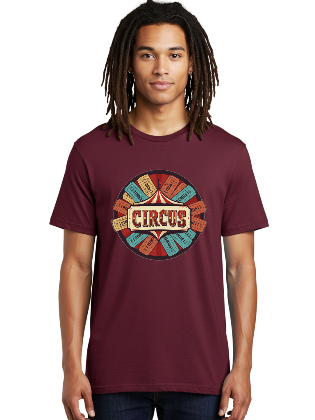 Circus Men'S Graphic Tee, 100% Cotton, Comfortable Casual Summer Wear, Machine Washable, Vintage Circus Tickets, Retro Carnival Theme, Circus Tent, Admission Tickets, Classic Circus Design, Nostalgic Entertainment, Carnival Graphics Bac856