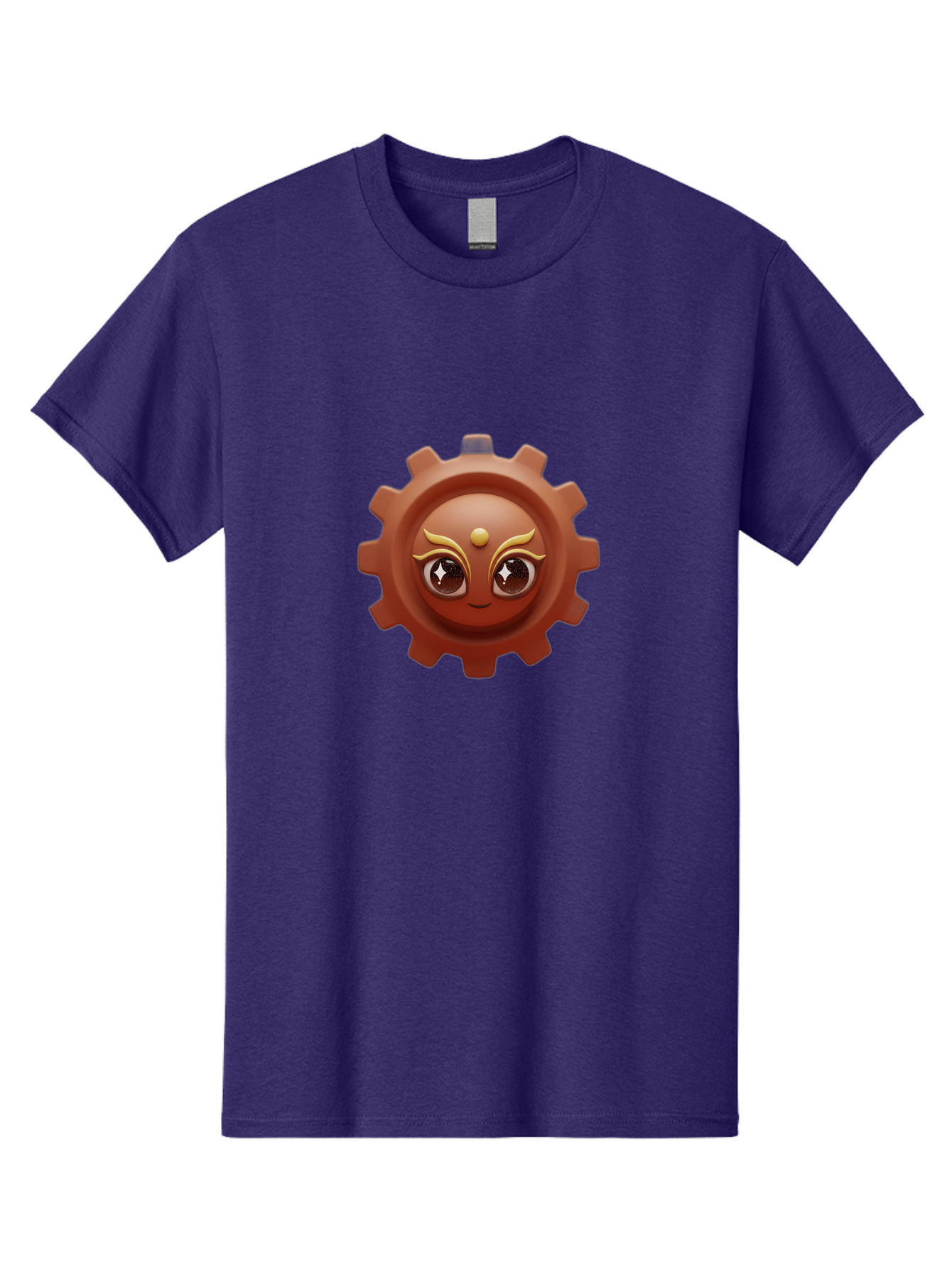 Cog-Emoji-1 Men'S Graphic Tee, 100% Cotton, Comfortable Casual Summer Wear, Machine Washable, Cartoon Cog, Gear Emoji, Mechanical Face, 3D Illustration, Animated Machinery, Robotic Character, Smiling Cog, Tech-Inspired Art, Machinery Parts, Bac881