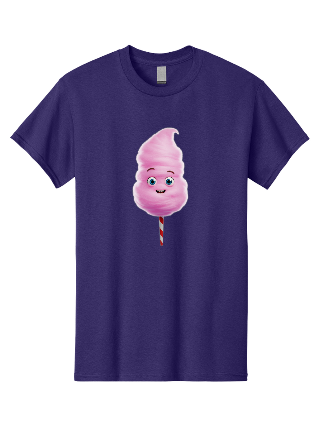 Cotton-Candy-3 Men'S Graphic Tee, 100% Cotton, Comfortable Casual Summer Wear, Machine Washable, Cotton Candy, Fluffy Treat, Cartoon Character, Sweet Delight, Blue Eyes, Cheerful Smile, Striped Stick, Carnival Snack, Party Dessert Bac911