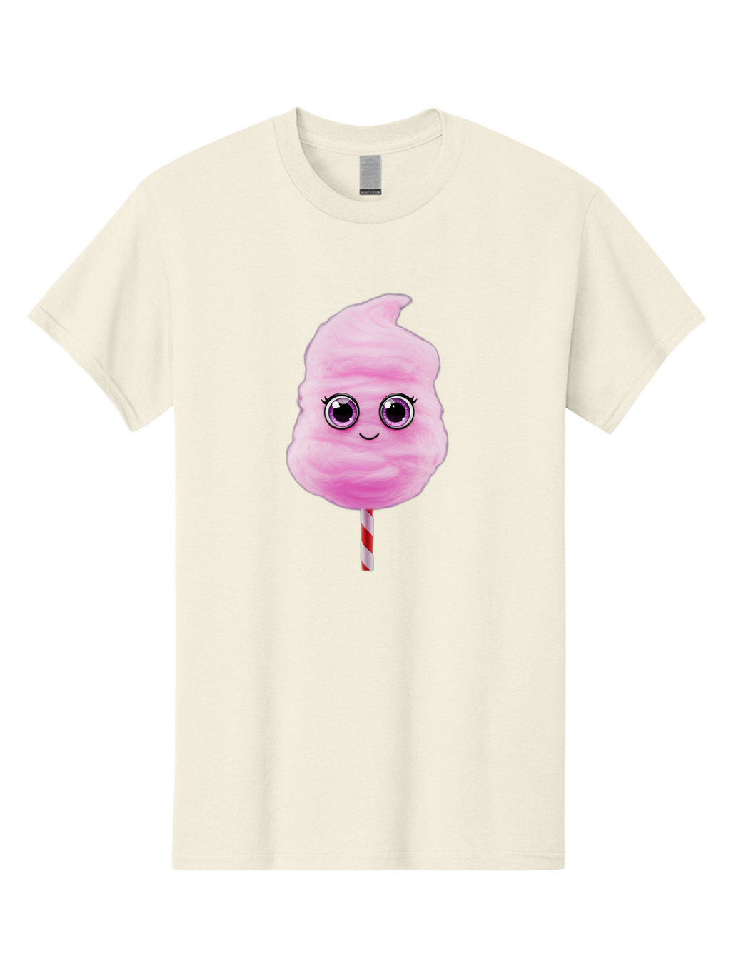 Cotton-Candy-6 Men'S Graphic Tee, 100% Cotton, Comfortable Casual Summer Wear, Machine Washable, Pink Cotton Candy On A Stick, Fluffy Texture, Anthropomorphic Candy, Cute Cartoon Character, Sweet Treats, Carnival Snack, Fun Food, Bac914