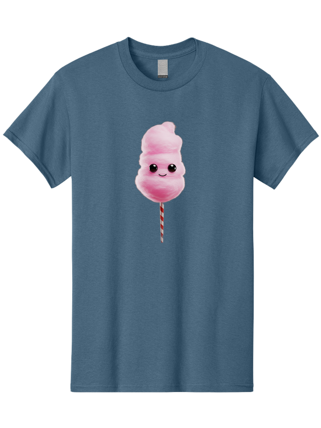 Cotton-Candy-8 Men'S Graphic Tee, 100% Cotton, Comfortable Casual Summer Wear, Machine Washable, Pink Cotton Candy, Cartoon Character, Smiling Face, Sweet Treat, Fluffy Texture, Carnival Delight, Fairground Fun, Children'S Party, Bac916