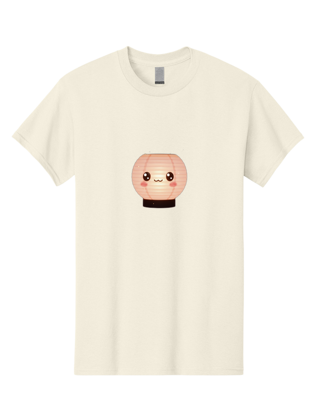 Cute-Lantern-1 Men'S Graphic Tee, 100% Cotton, Comfortable Casual Summer Wear, Machine Washable, Paper Lantern, Cute Cartoon Character, Kawaii Design, Pink Hues, Smiling Face, Endearing Expression, Playful Illustration, Japanese Culture, Bac966