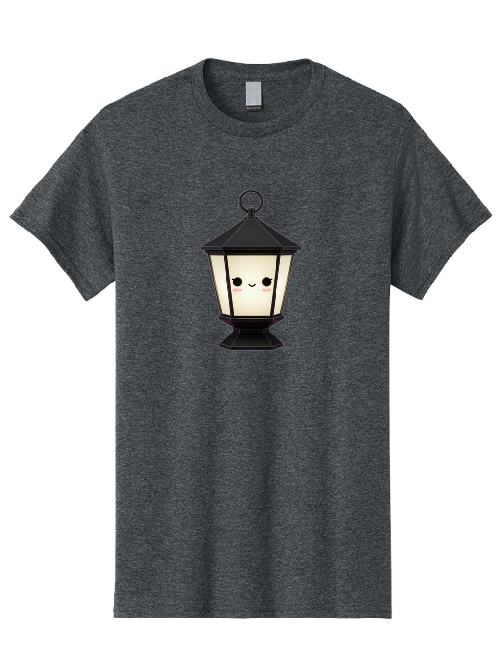 Cute-Lantern Men'S Graphic Tee, 100% Cotton, Comfortable Casual Summer Wear, Machine Washable, Cartoon Lantern, Kawaii Design, Smiling Face, Rosy Cheeks, Soft Lighting, Charming Illustration, Cute Character, Emotive Expression Bac969