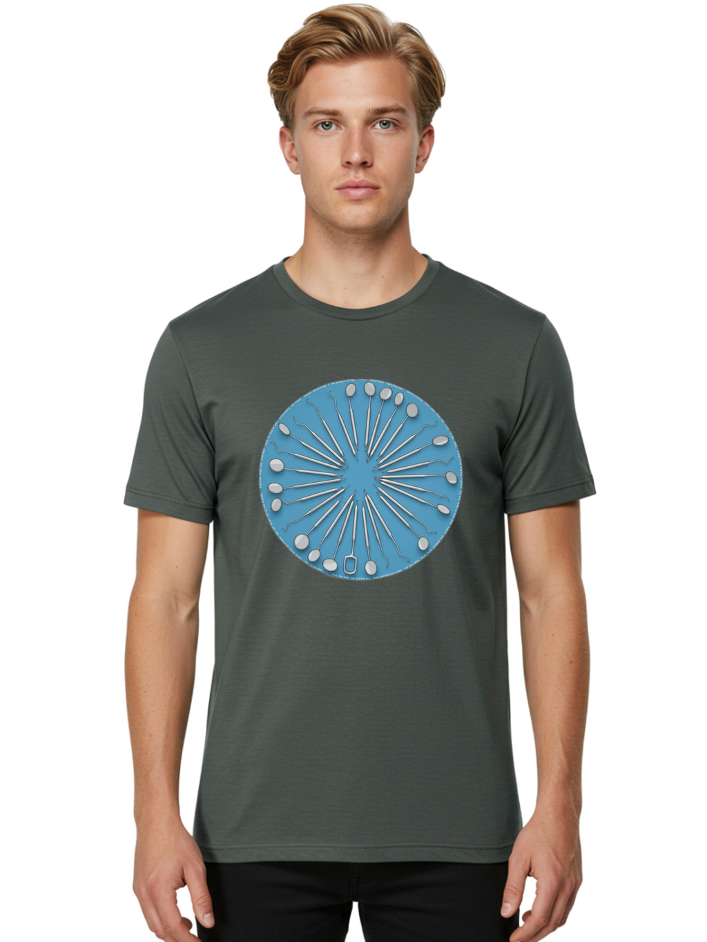 Dental-Instruments Men'S Graphic Tee, 100% Cotton, Comfortable Casual Summer Wear, Machine Washable, Dental Instruments, Dental Tools, Medical Equipment, Dental Care, Oral Health, Dental Hygiene, Dentist Tools, Dental Examination Bac983