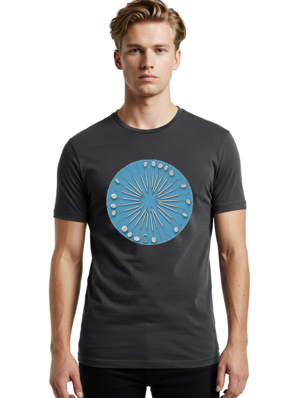 Dental-Instruments Men'S Graphic Tee, 100% Cotton, Comfortable Casual Summer Wear, Machine Washable, Dental Instruments, Dental Tools, Medical Equipment, Dental Care, Oral Health, Dental Hygiene, Dentist Tools, Dental Examination Bac983