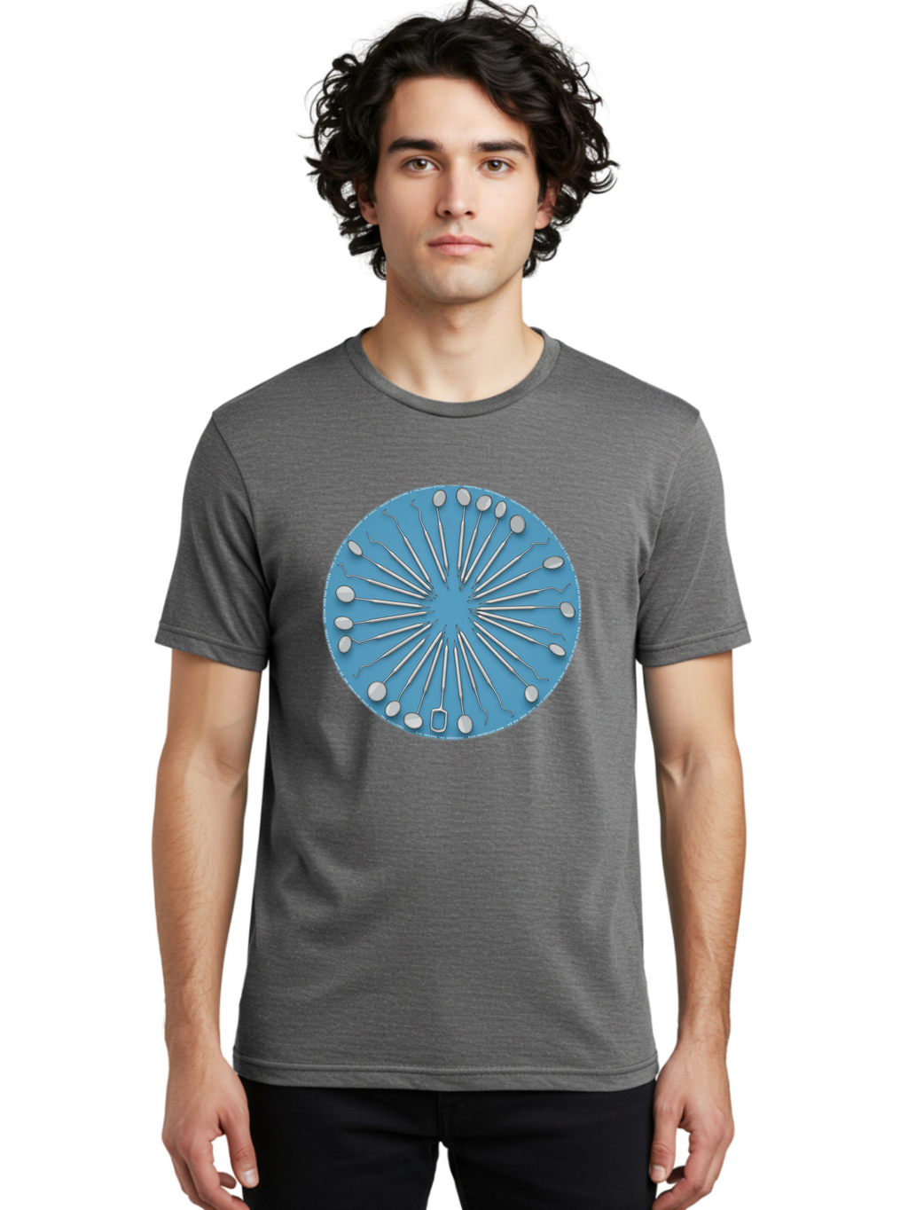 Dental-Instruments Men'S Graphic Tee, 100% Cotton, Comfortable Casual Summer Wear, Machine Washable, Dental Instruments, Dental Tools, Medical Equipment, Dental Care, Oral Health, Dental Hygiene, Dentist Tools, Dental Examination Bac983